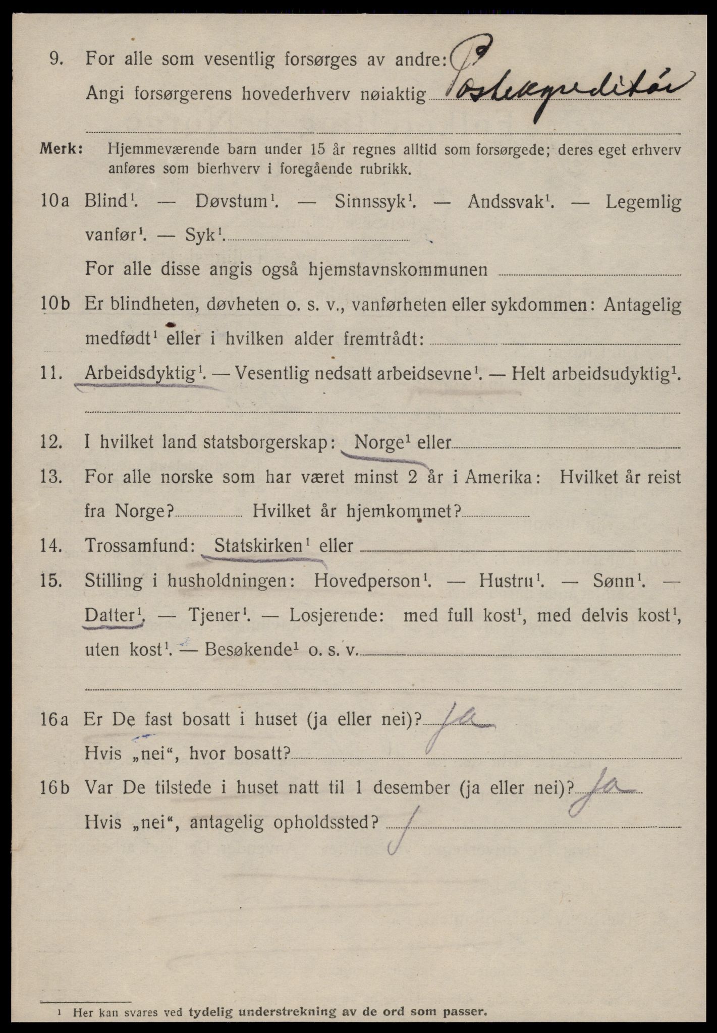 SAT, 1920 census for Kristiansund, 1920, p. 33824