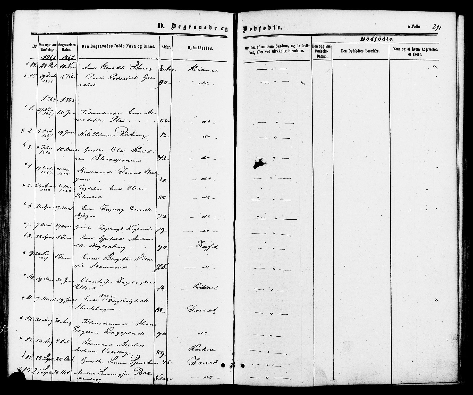 Kvikne prestekontor, SAH/PREST-064/H/Ha/Haa/L0006: Parish register (official) no. 6, 1863-1886, p. 291