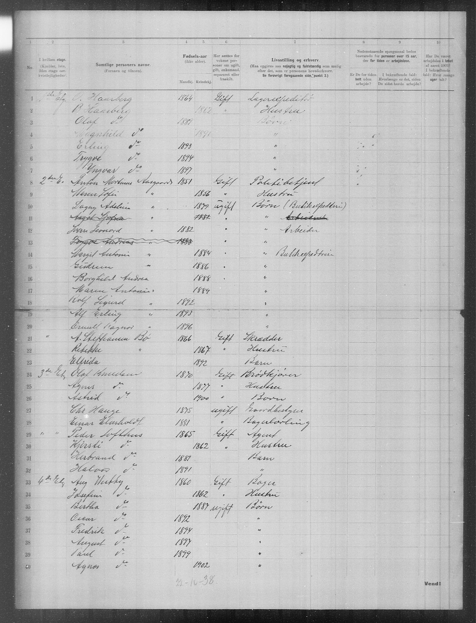 OBA, Municipal Census 1903 for Kristiania, 1903, p. 12617