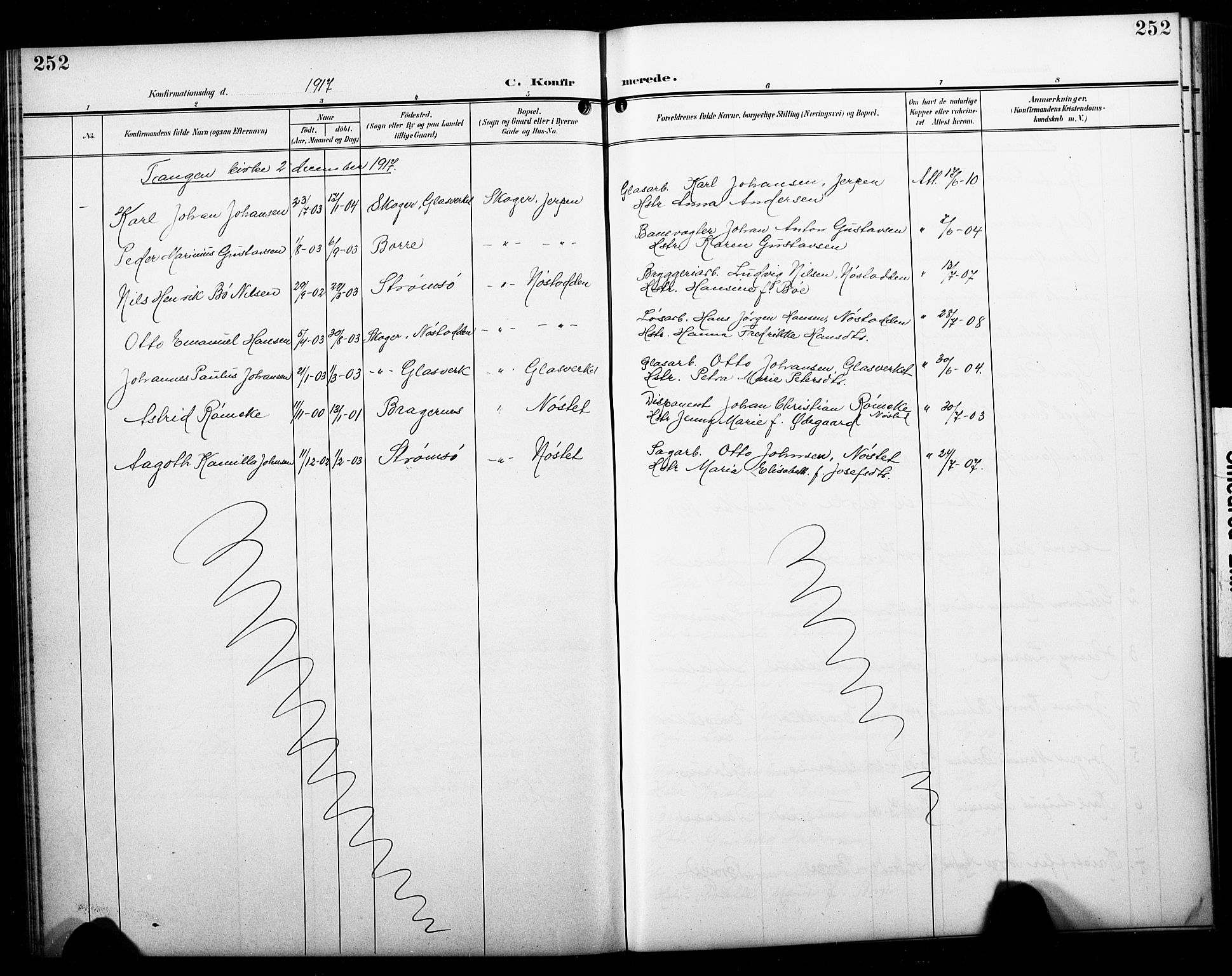 Skoger kirkebøker, AV/SAKO-A-59/G/Ga/L0003: Parish register (copy) no. I 3, 1900-1927, p. 252