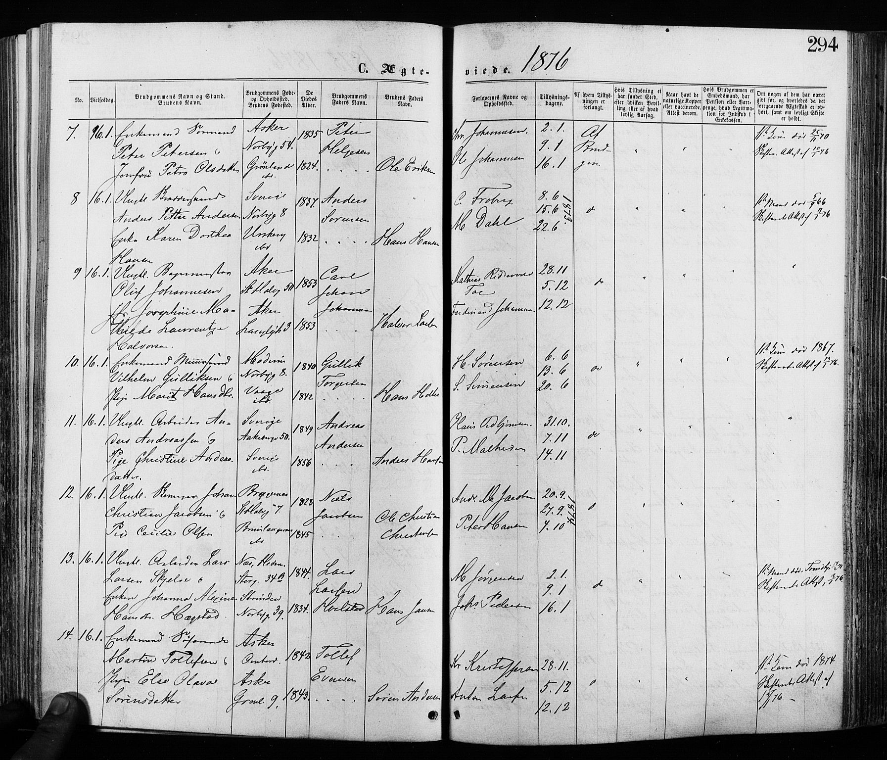 Grønland prestekontor Kirkebøker, AV/SAO-A-10848/F/Fa/L0005: Parish register (official) no. 5, 1869-1880, p. 294