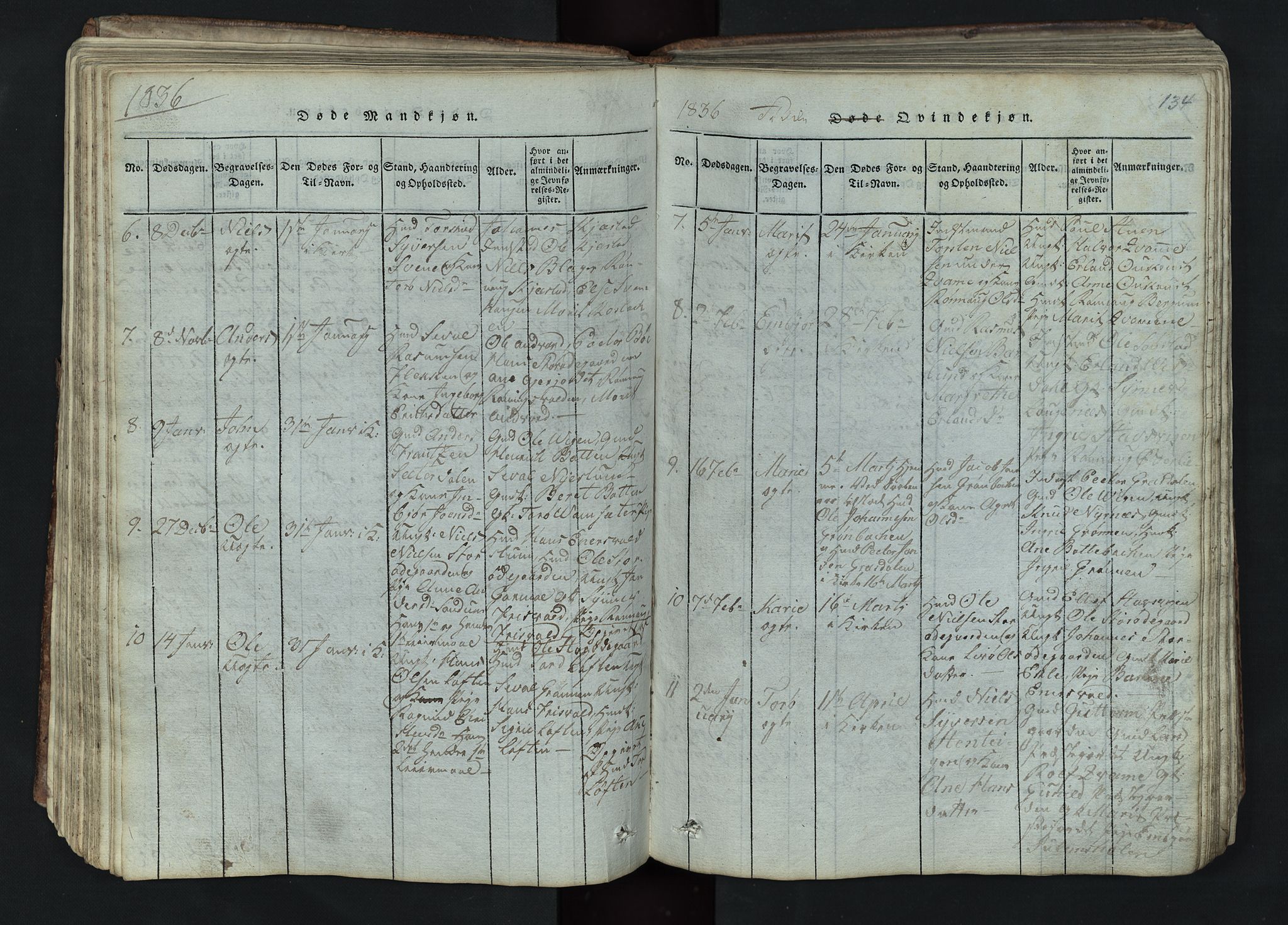 Lom prestekontor, SAH/PREST-070/L/L0002: Parish register (copy) no. 2, 1815-1844, p. 134