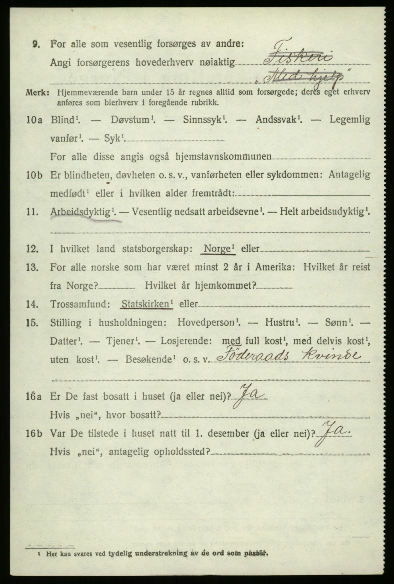 SAB, 1920 census for Bremanger, 1920, p. 5023