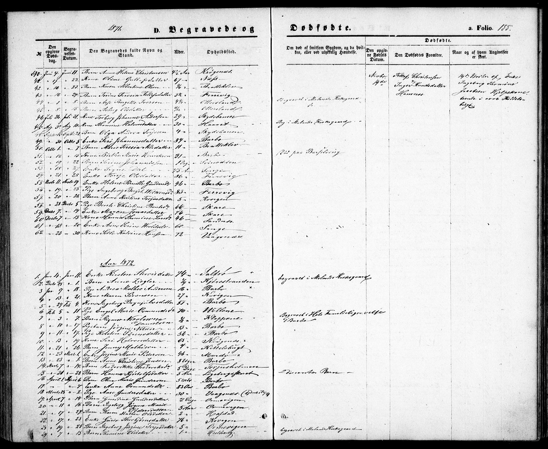 Tromøy sokneprestkontor, AV/SAK-1111-0041/F/Fb/L0004: Parish register (copy) no. B 4, 1869-1877, p. 155