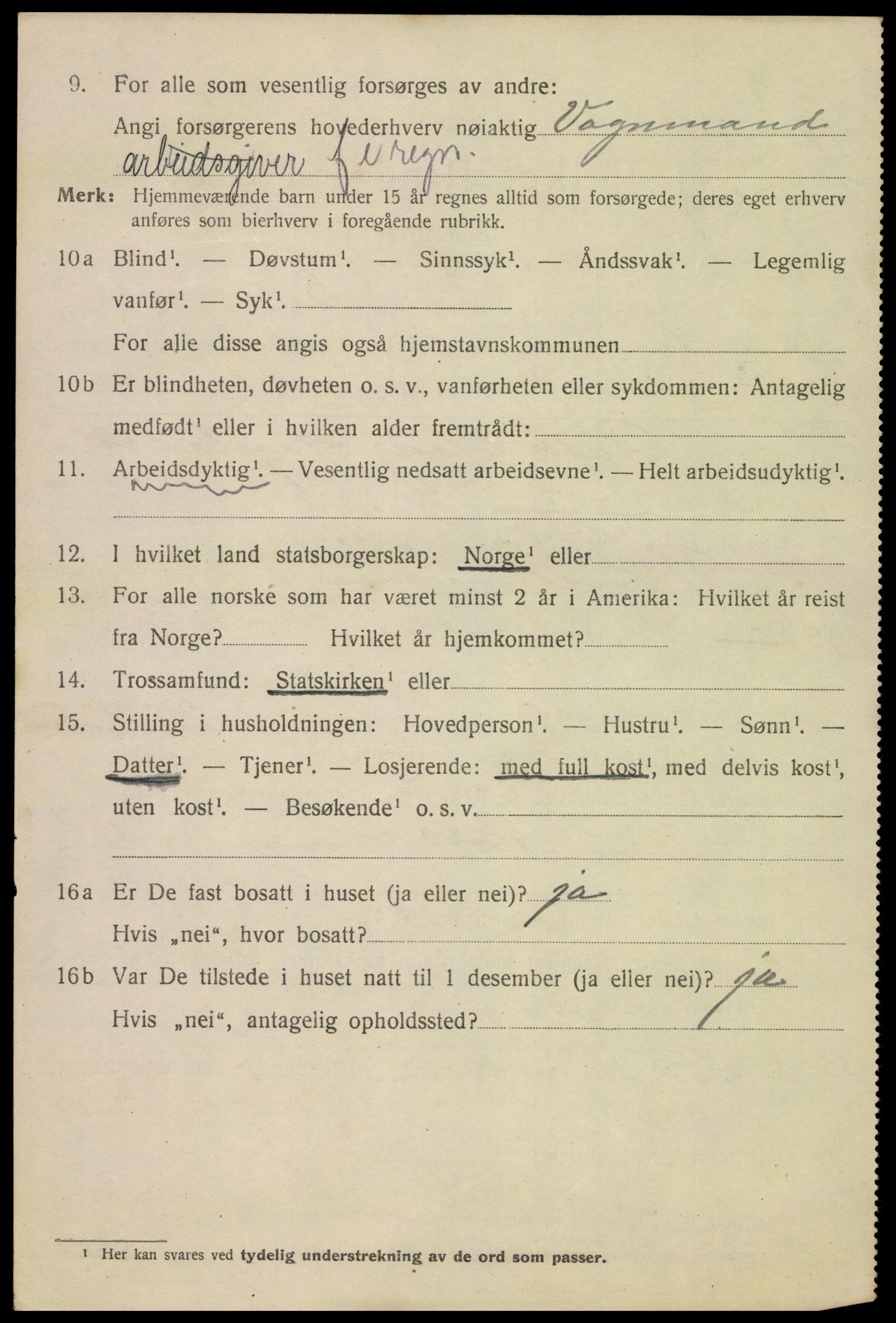 SAK, 1920 census for Kristiansand, 1920, p. 18310