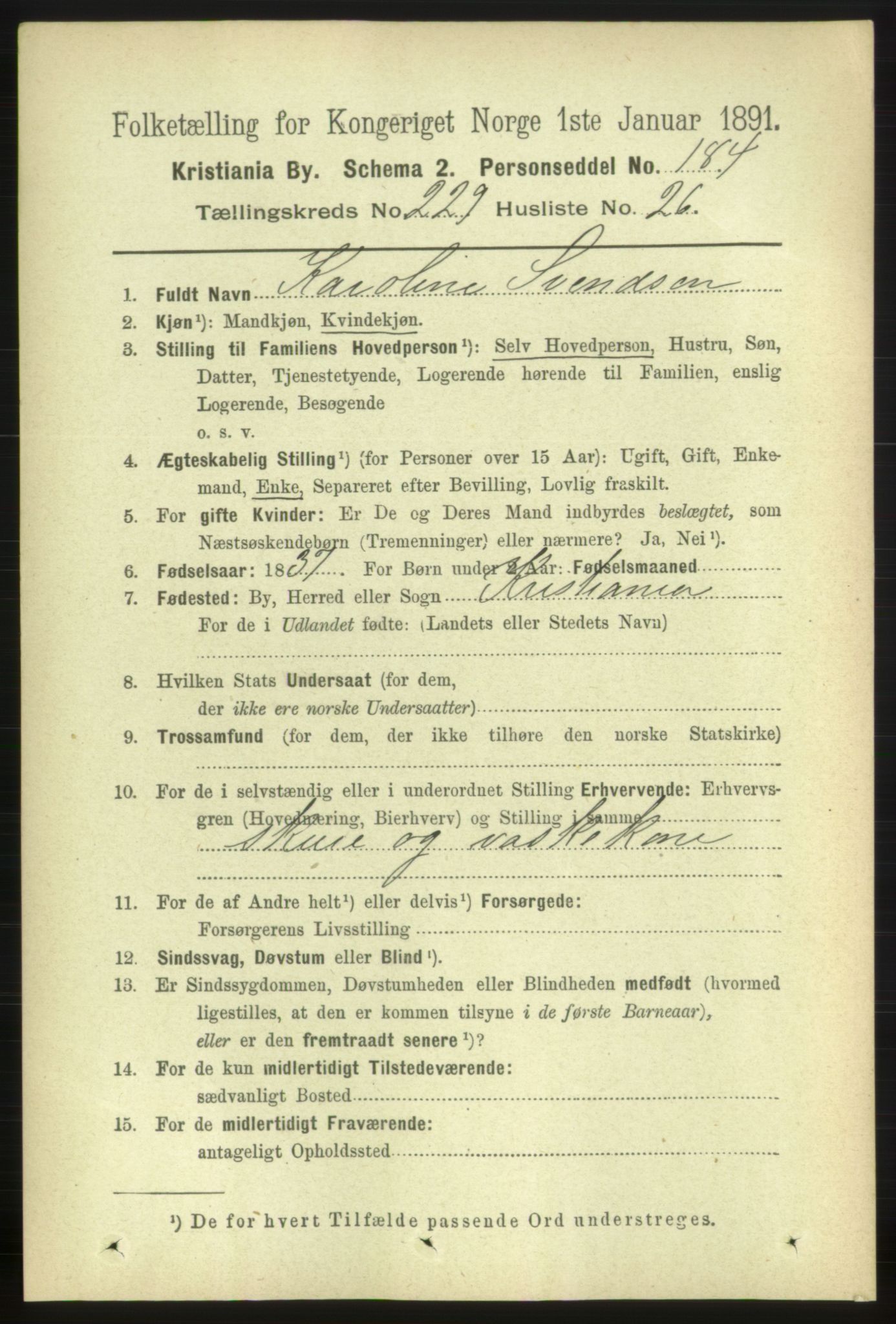 RA, 1891 census for 0301 Kristiania, 1891, p. 141334