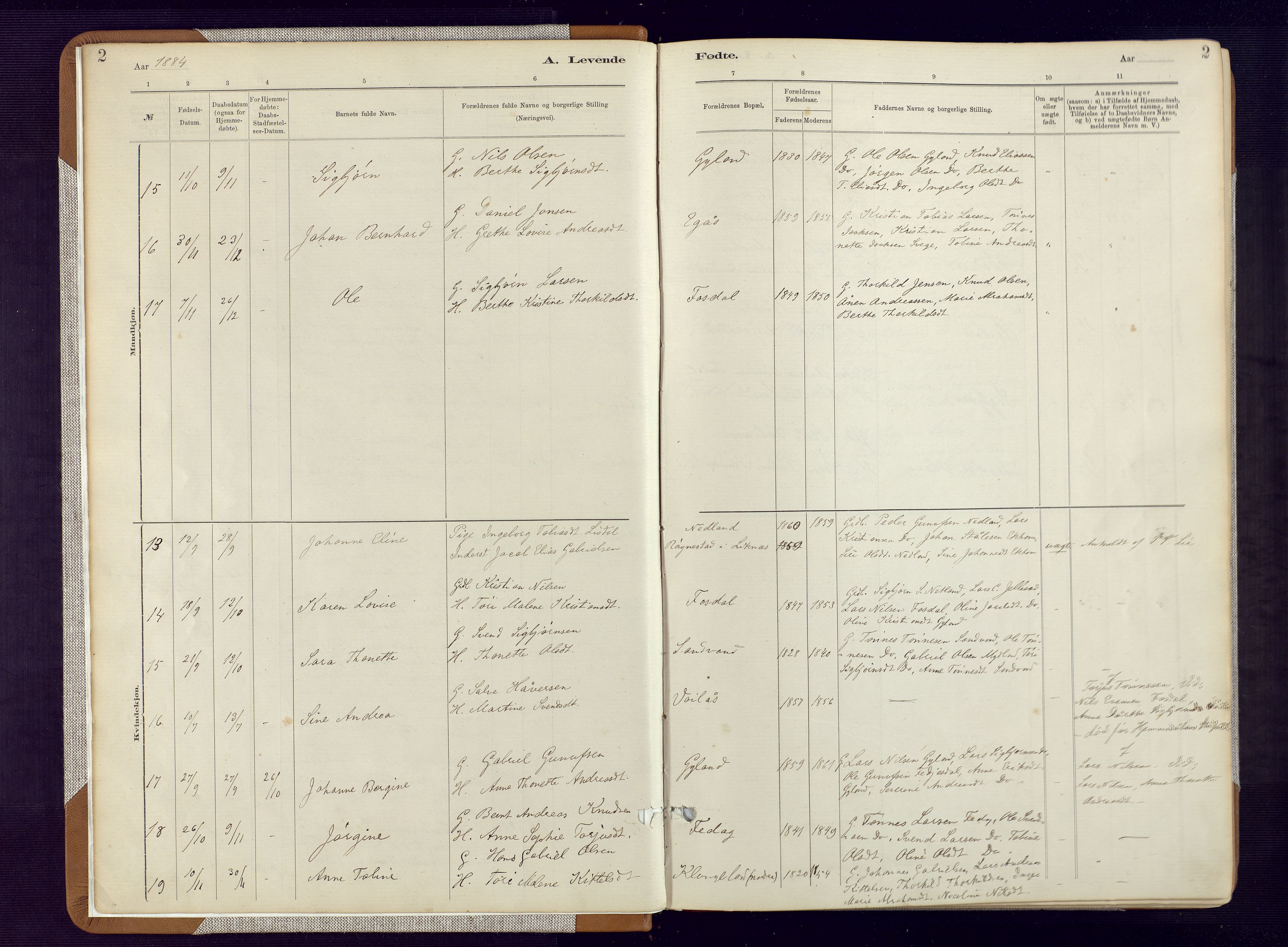 Bakke sokneprestkontor, AV/SAK-1111-0002/F/Fa/Fab/L0003: Parish register (official) no. A 3, 1884-1921, p. 2