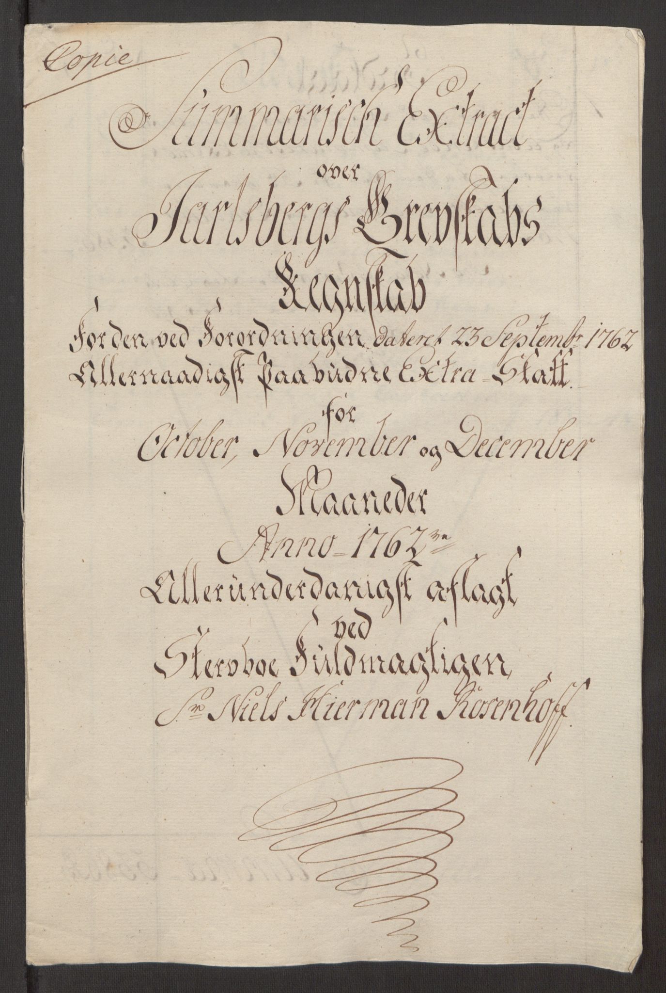 Rentekammeret inntil 1814, Reviderte regnskaper, Fogderegnskap, AV/RA-EA-4092/R32/L1960: Ekstraskatten Jarlsberg grevskap, 1762-1772, p. 10