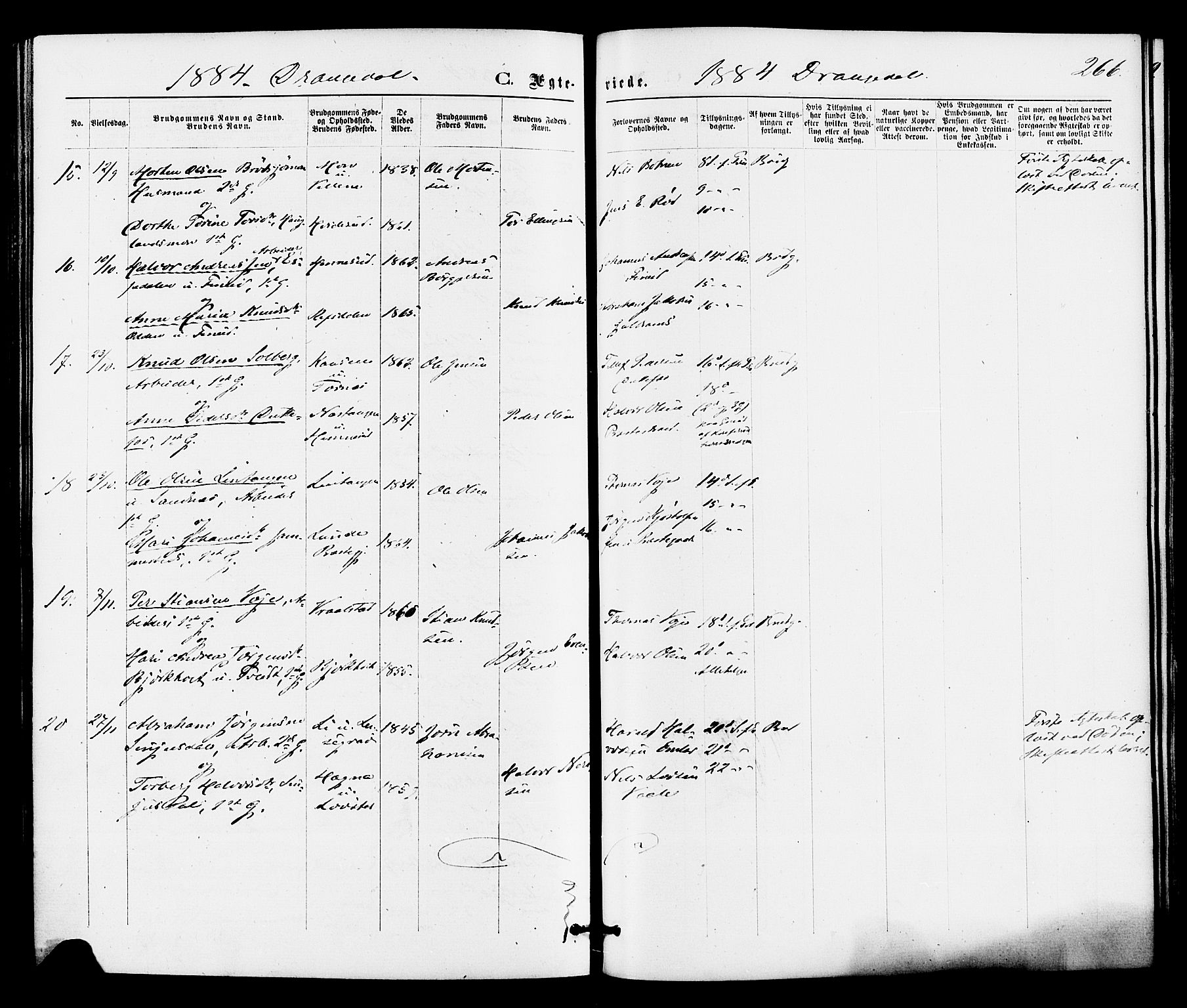 Drangedal kirkebøker, SAKO/A-258/F/Fa/L0009: Parish register (official) no. 9 /1, 1872-1884, p. 266