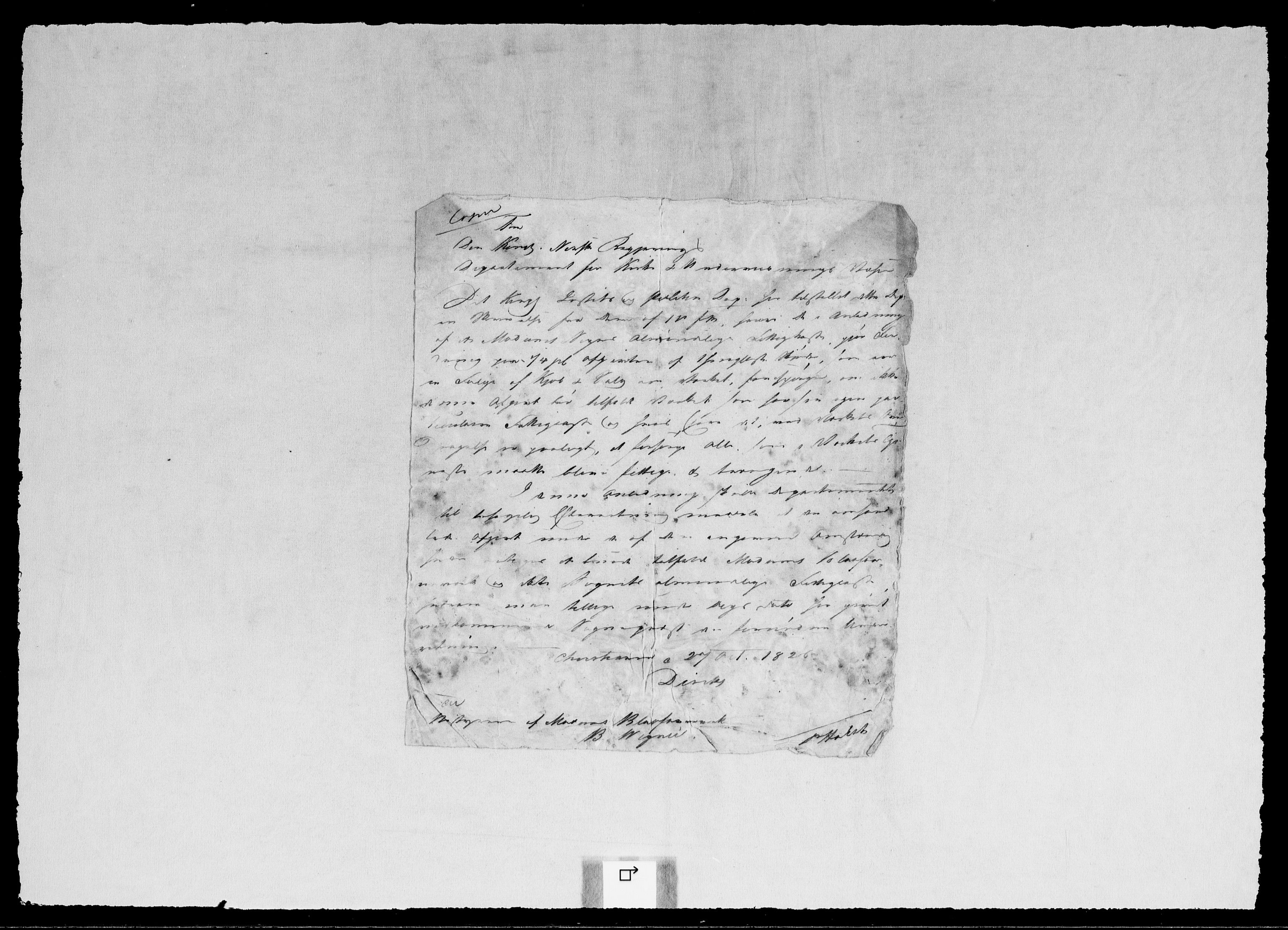 Modums Blaafarveværk, RA/PA-0157/G/Gb/L0096/0001: -- / Innkomne brev M - Z, 1825-1826, p. 3