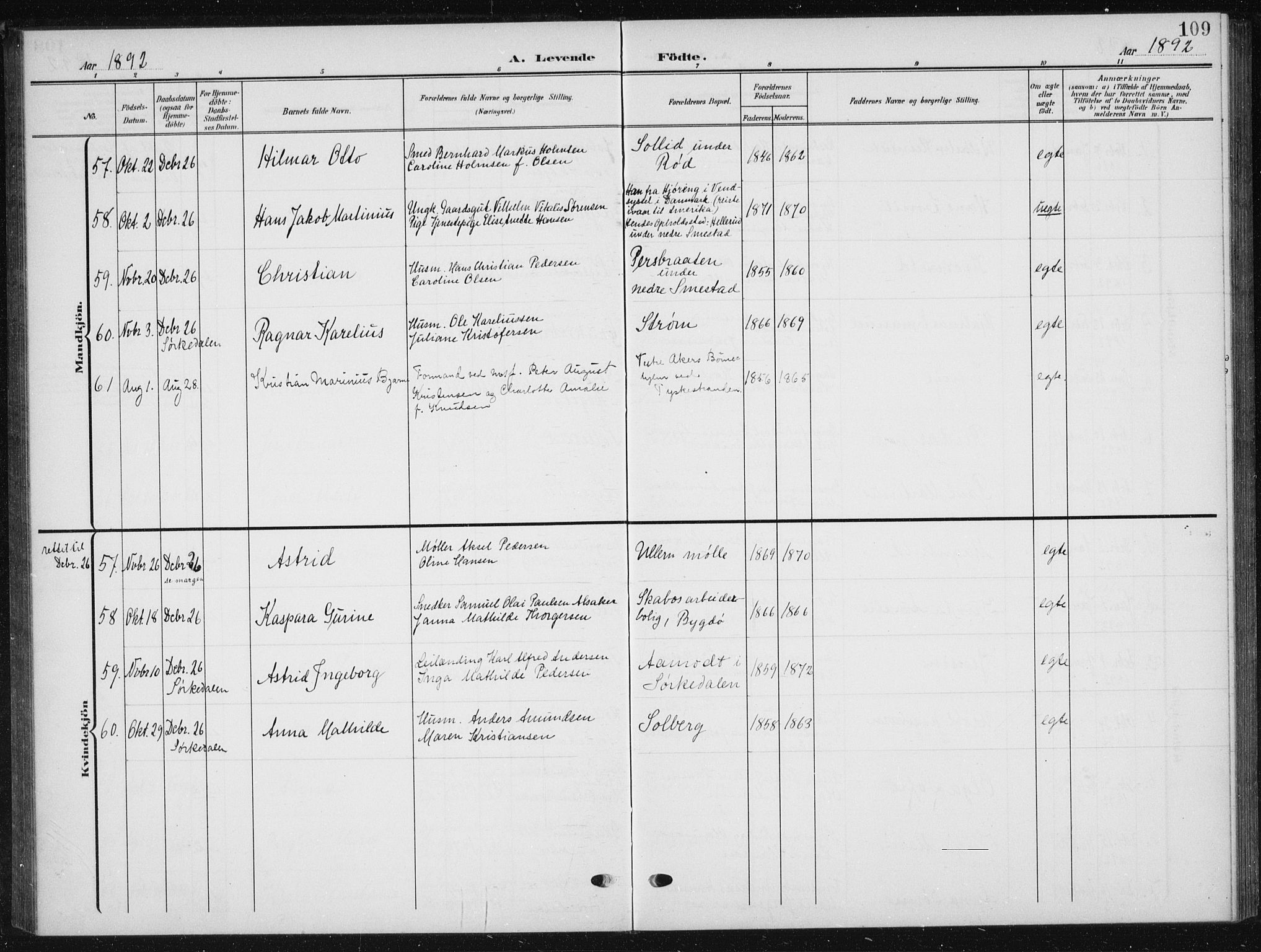 Vestre Aker prestekontor Kirkebøker, AV/SAO-A-10025/F/Fb/L0001: Parish register (official) no. II 1, 1880-1906, p. 109
