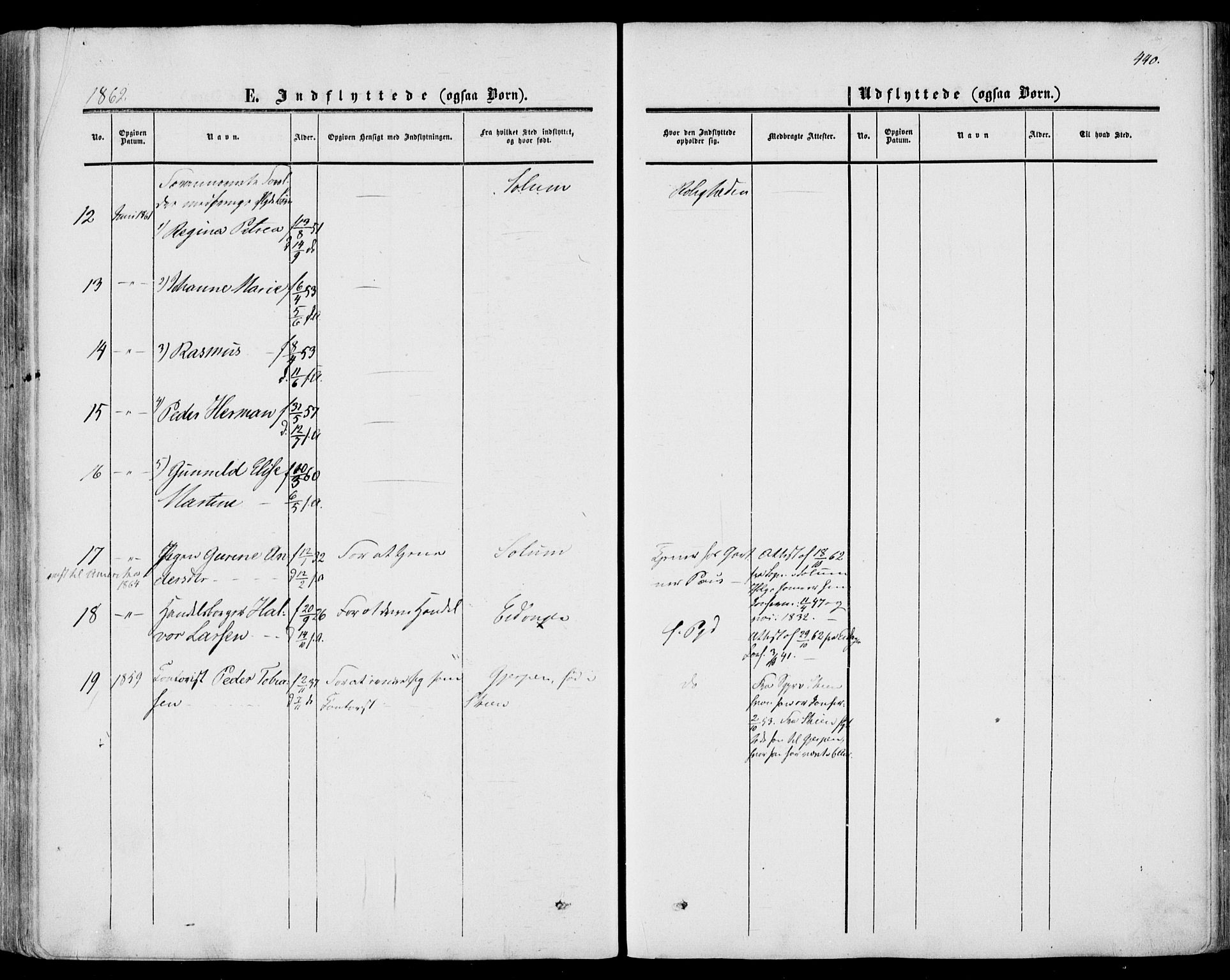 Porsgrunn kirkebøker , AV/SAKO-A-104/F/Fa/L0007: Parish register (official) no. 7, 1858-1877, p. 440