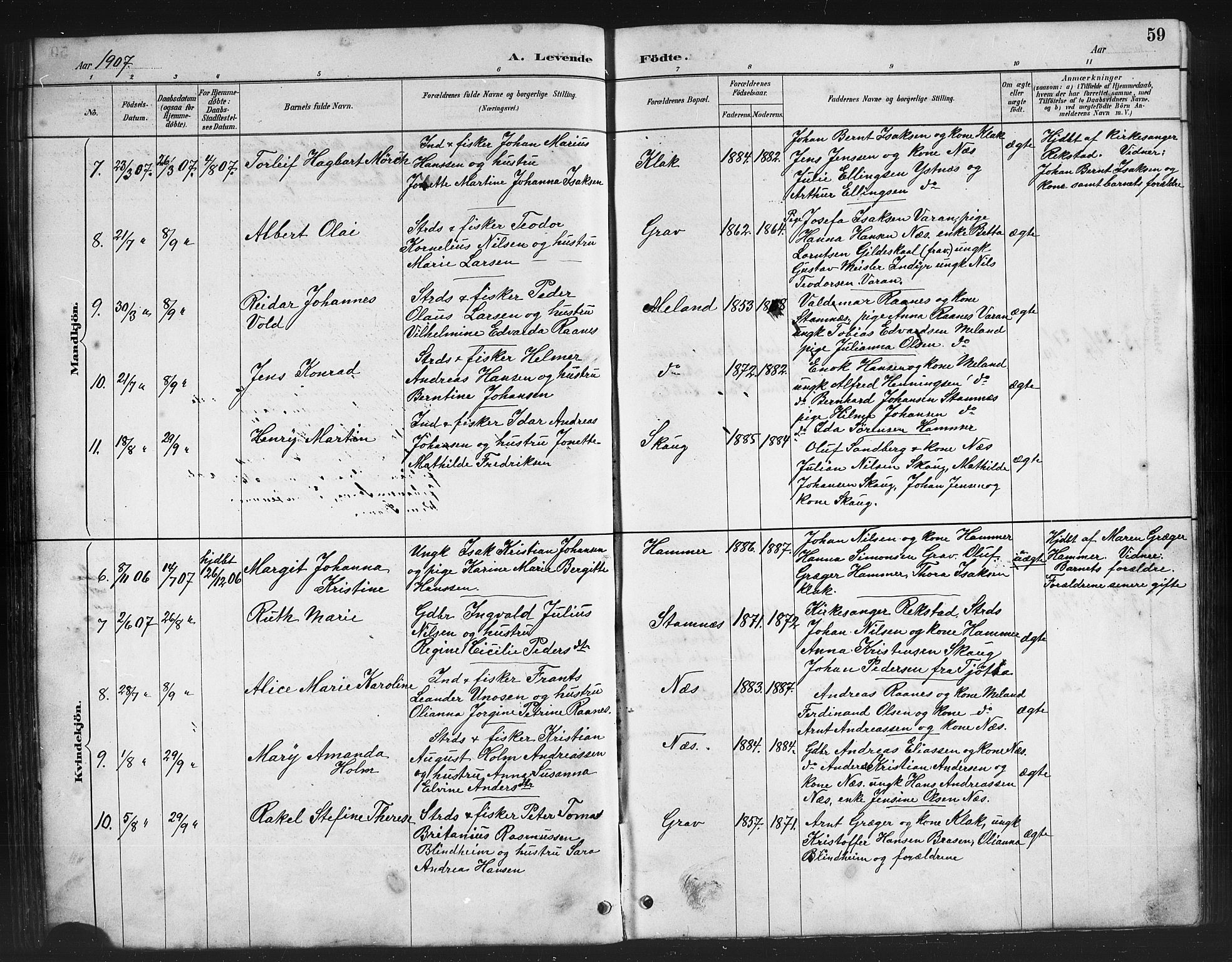 Ministerialprotokoller, klokkerbøker og fødselsregistre - Nordland, AV/SAT-A-1459/808/L0131: Parish register (copy) no. 808C02, 1879-1919, p. 59