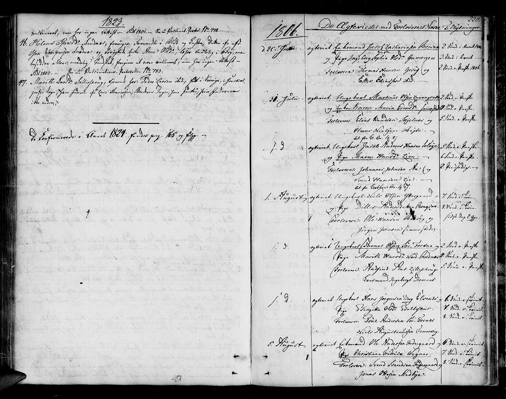Ibestad sokneprestembete, SATØ/S-0077/H/Ha/Haa/L0004kirke: Parish register (official) no. 4, 1801-1824, p. 220