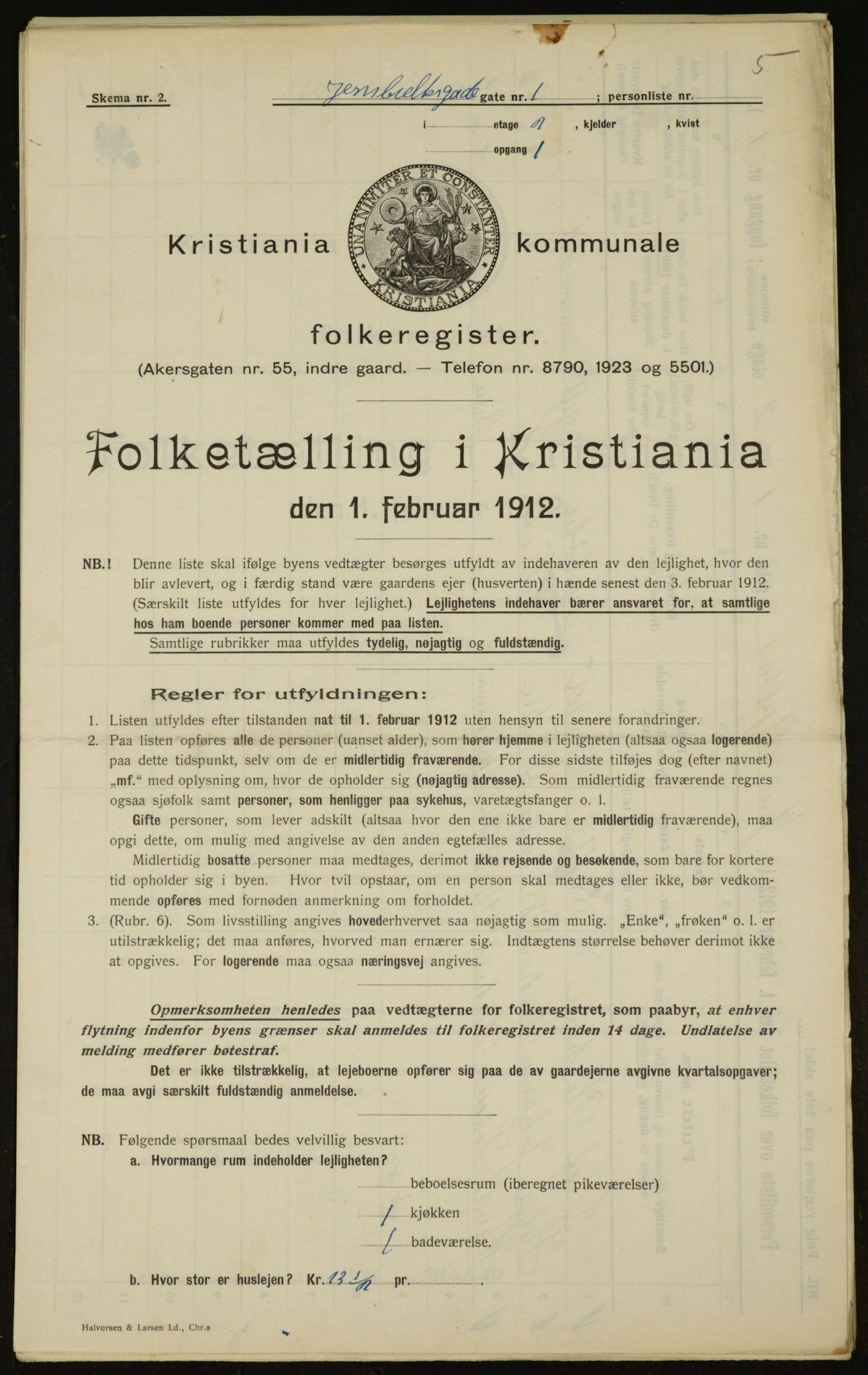 OBA, Municipal Census 1912 for Kristiania, 1912, p. 45790