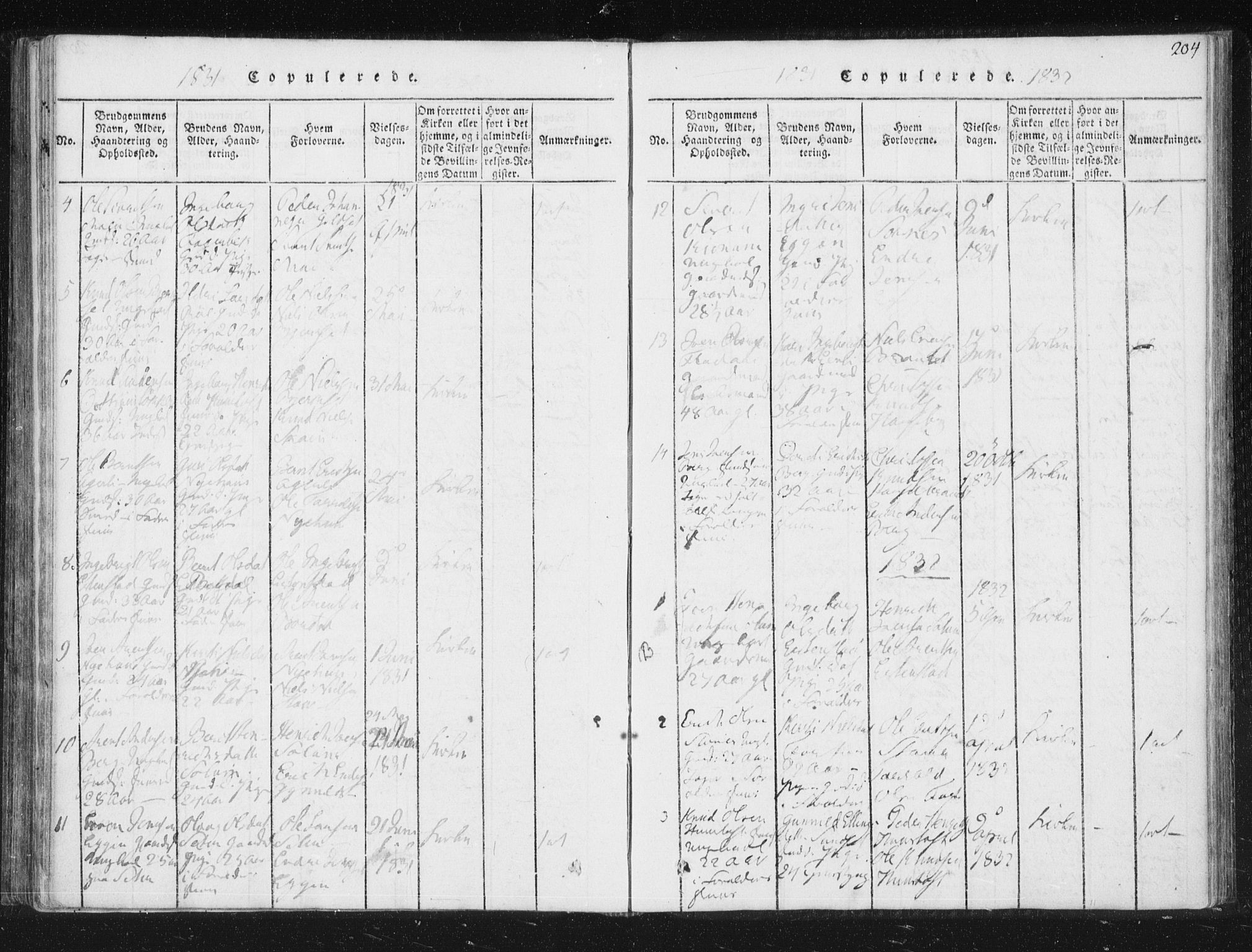 Ministerialprotokoller, klokkerbøker og fødselsregistre - Sør-Trøndelag, SAT/A-1456/689/L1037: Parish register (official) no. 689A02, 1816-1842, p. 204
