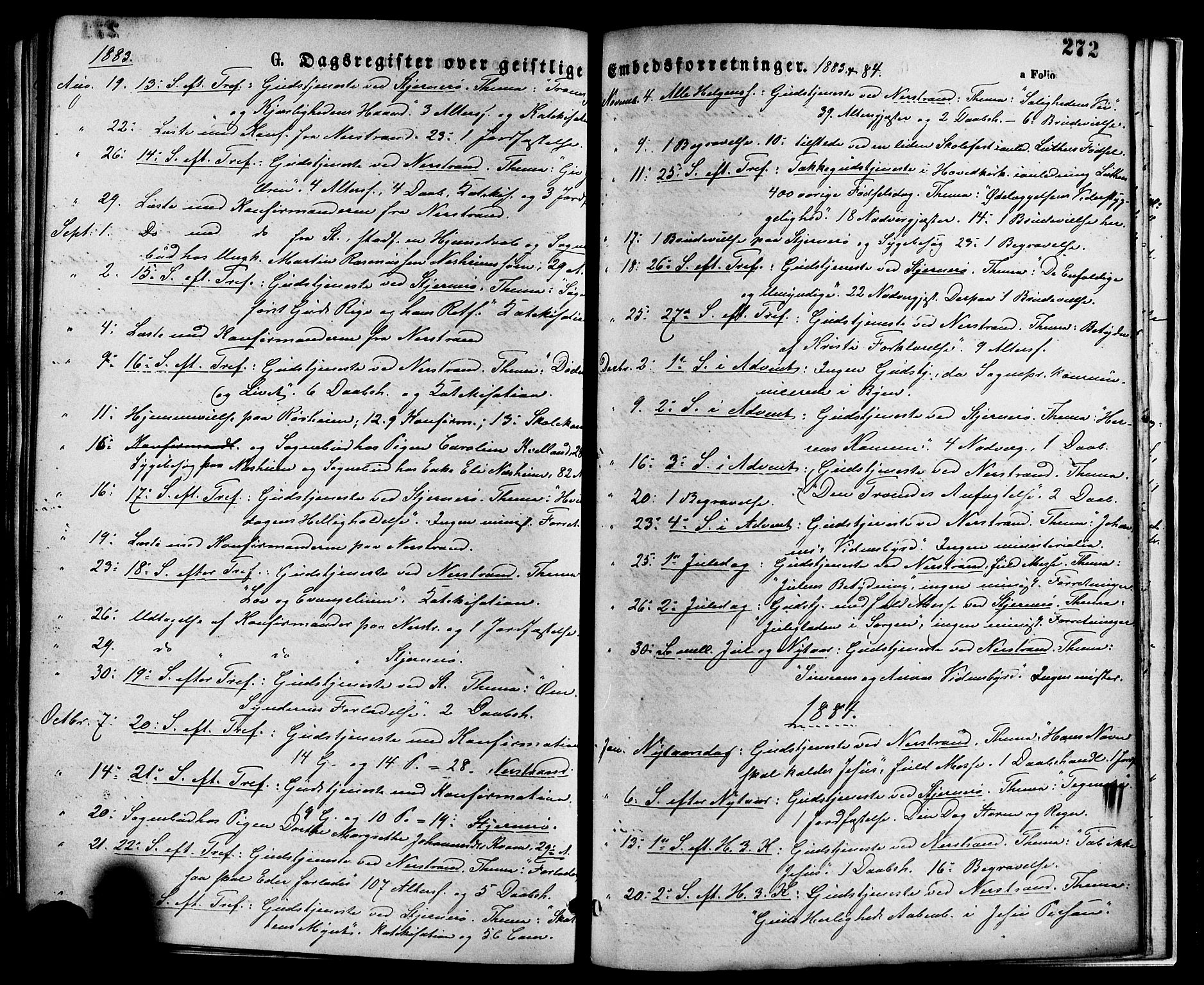 Nedstrand sokneprestkontor, SAST/A-101841/01/IV: Parish register (official) no. A 11, 1877-1887, p. 272