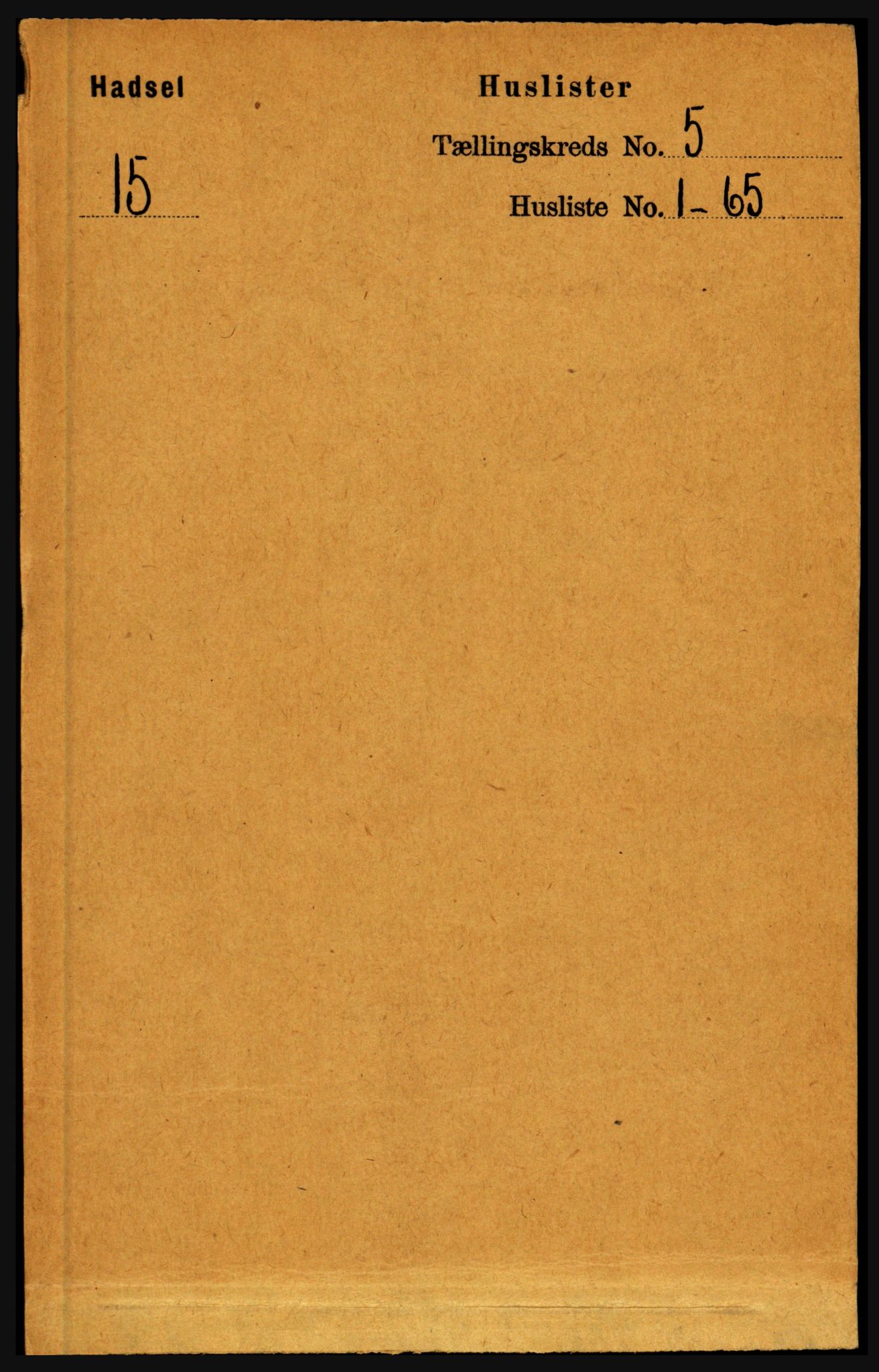 RA, 1891 census for 1866 Hadsel, 1891, p. 2053