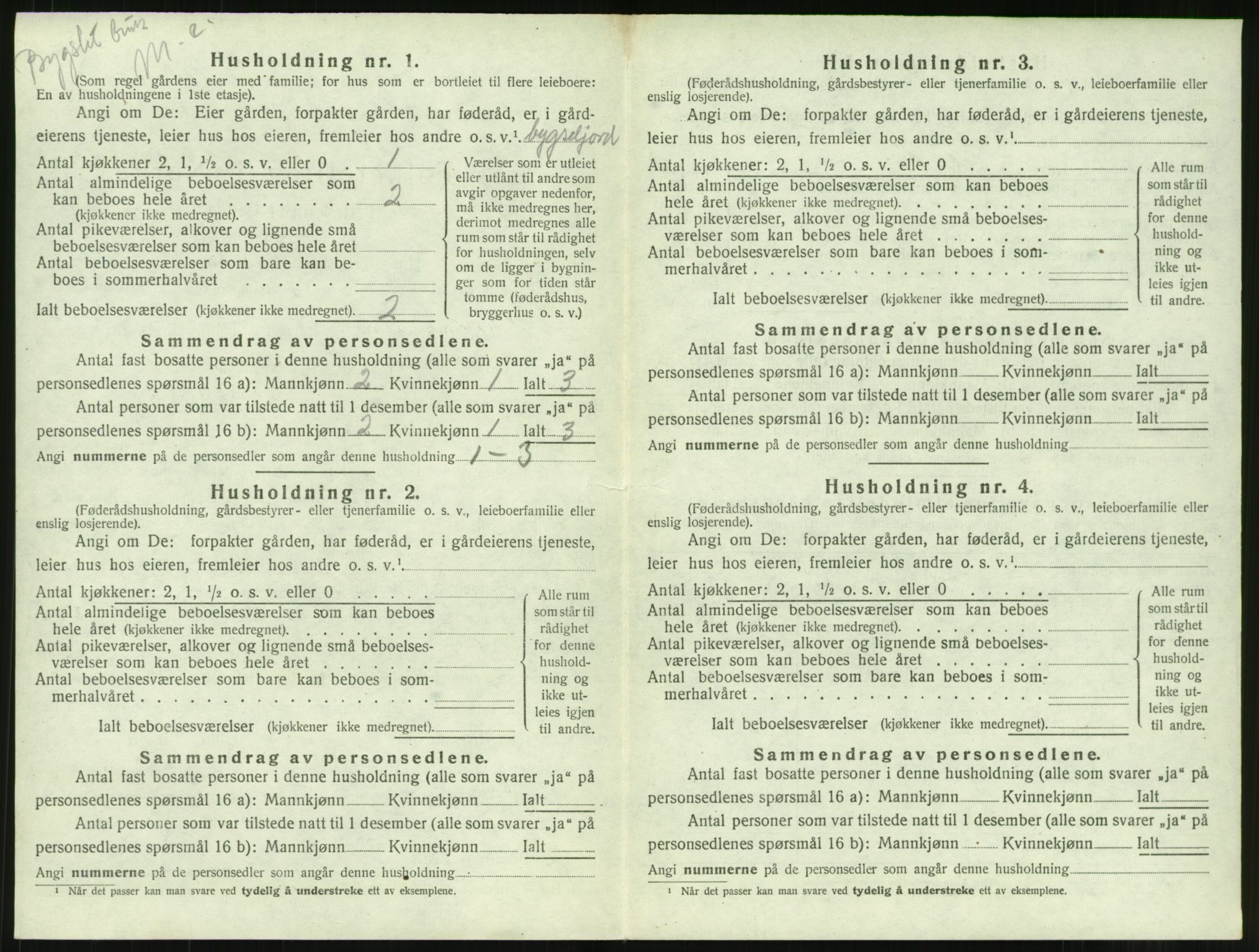 SAT, 1920 census for Borgund, 1920, p. 2185