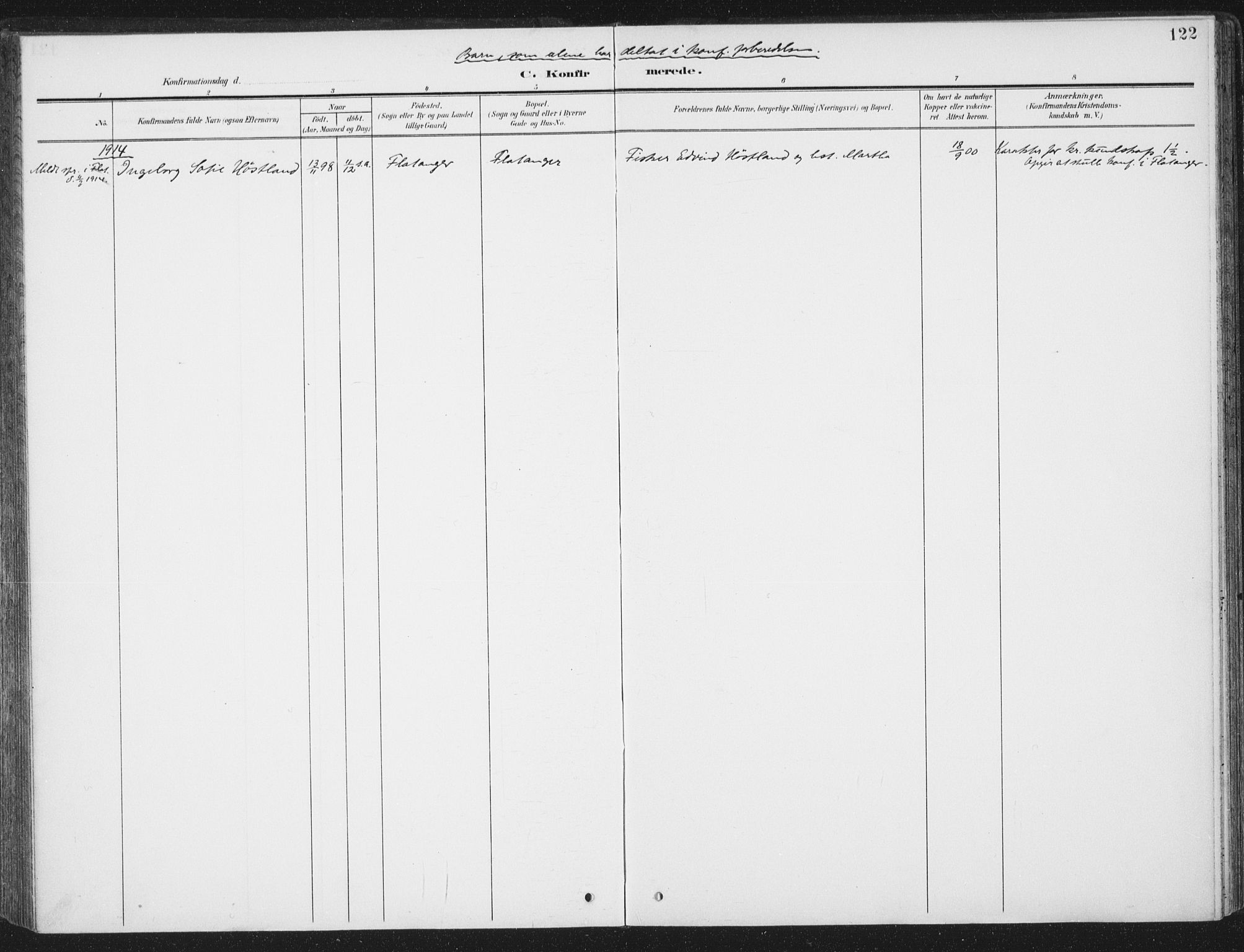 Ministerialprotokoller, klokkerbøker og fødselsregistre - Sør-Trøndelag, AV/SAT-A-1456/657/L0709: Parish register (official) no. 657A10, 1905-1919, p. 122