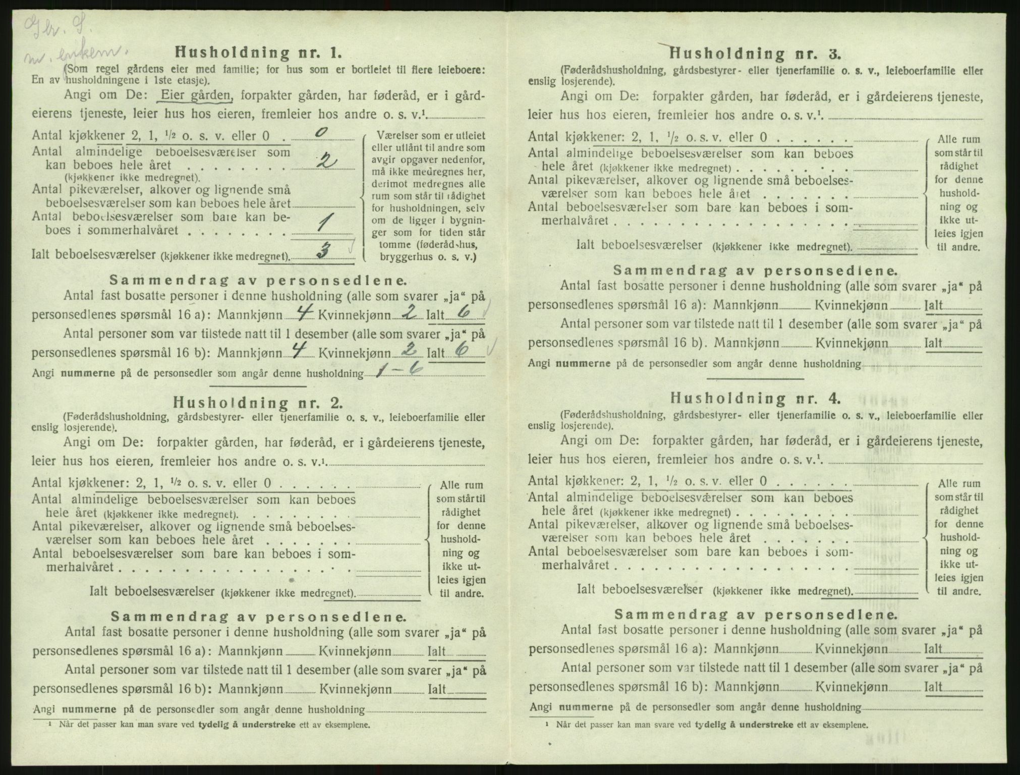 SAK, 1920 census for Valle, 1920, p. 202