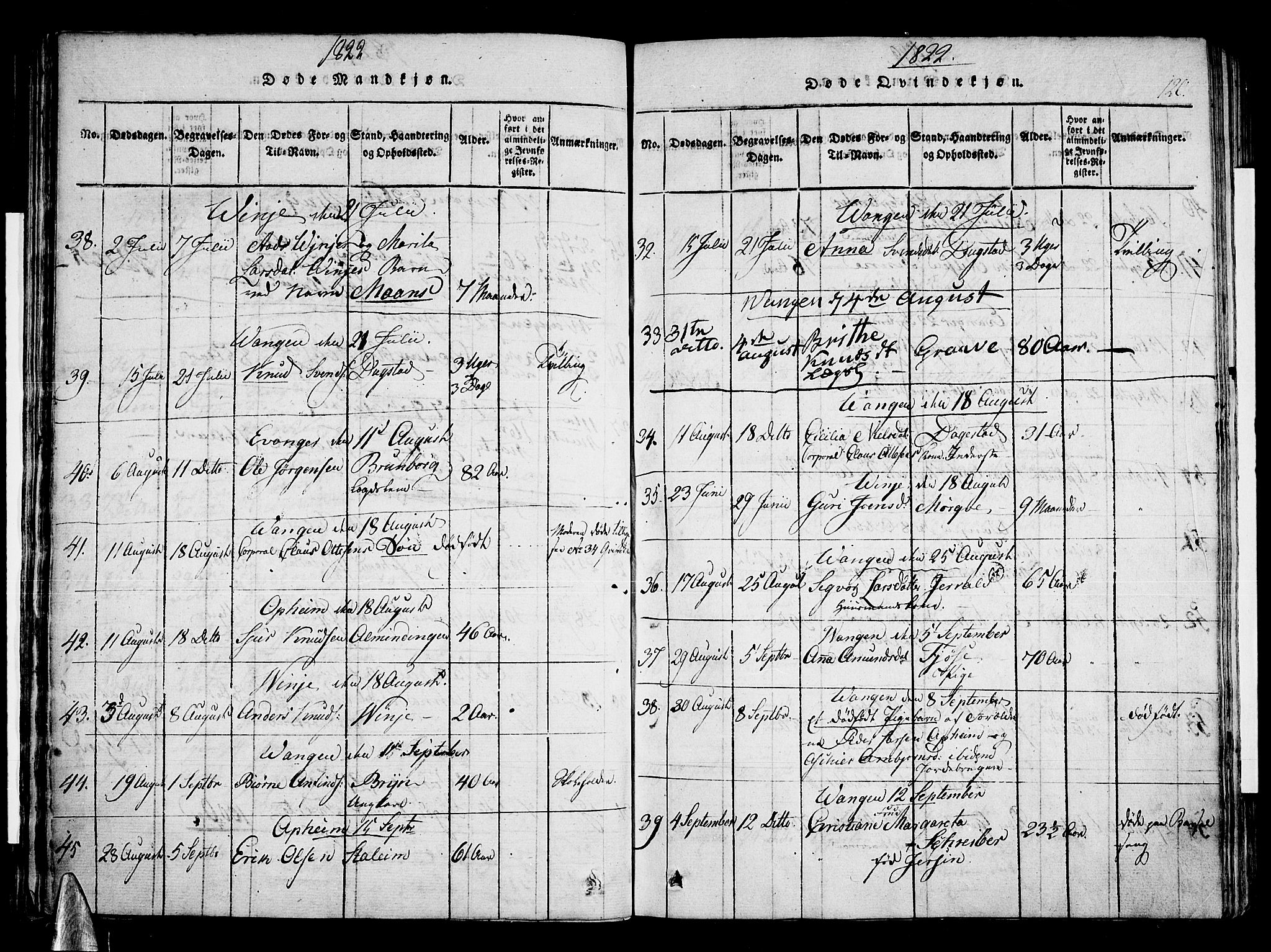 Voss sokneprestembete, SAB/A-79001/H/Haa: Parish register (official) no. A 11, 1816-1827, p. 120