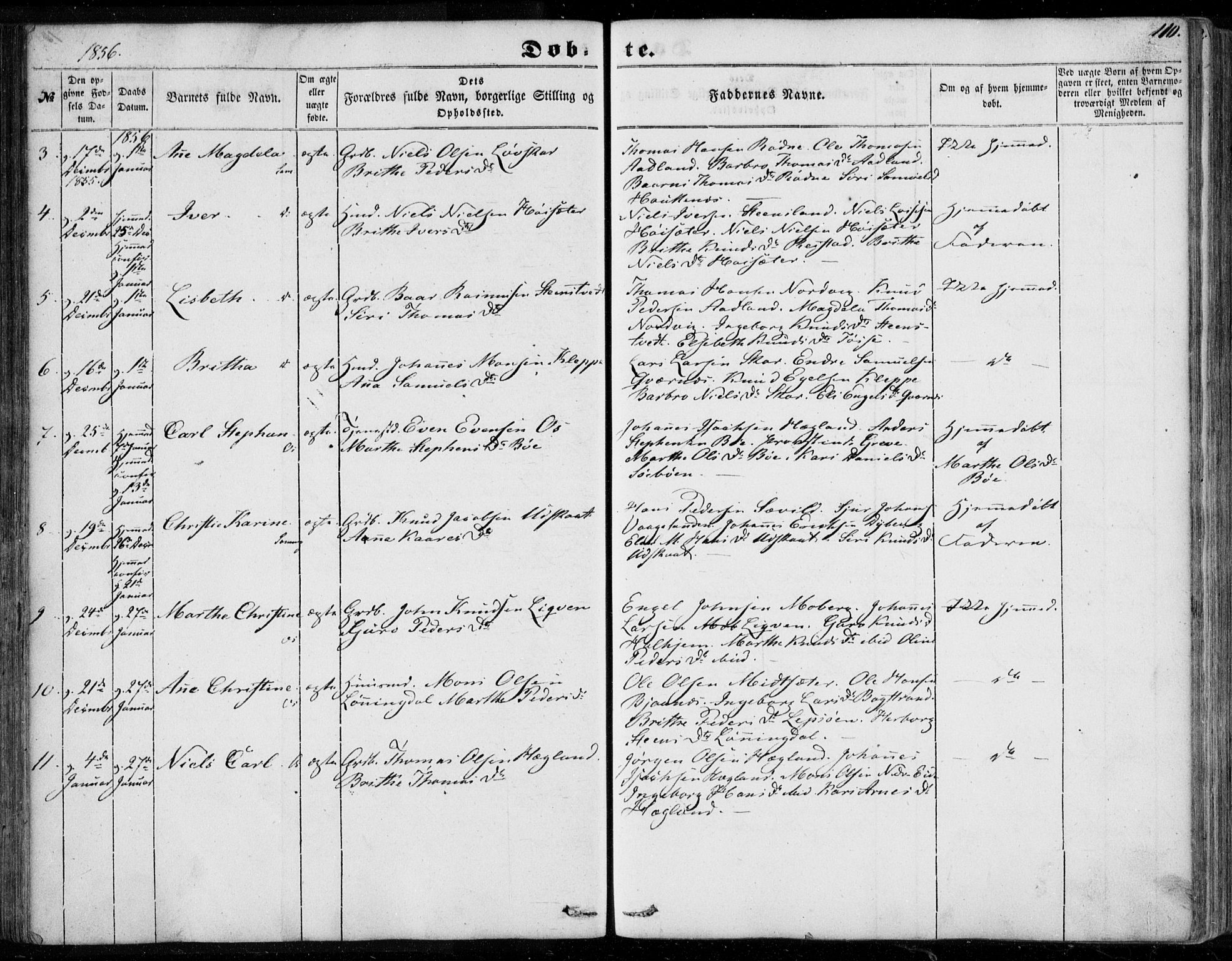 Os sokneprestembete, SAB/A-99929: Parish register (official) no. A 16, 1851-1859, p. 110