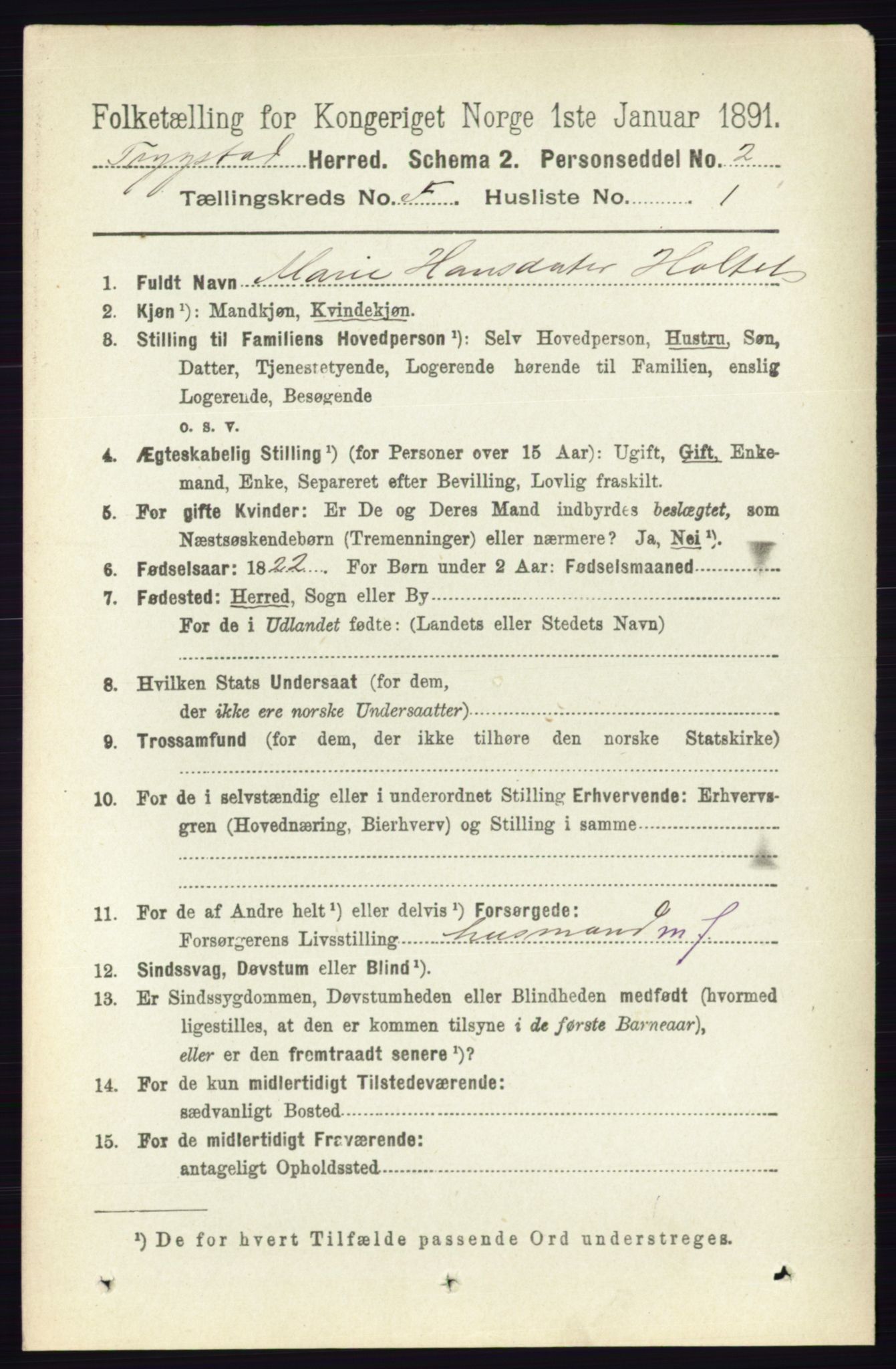 RA, 1891 Census for 0122 Trøgstad, 1891, p. 2027