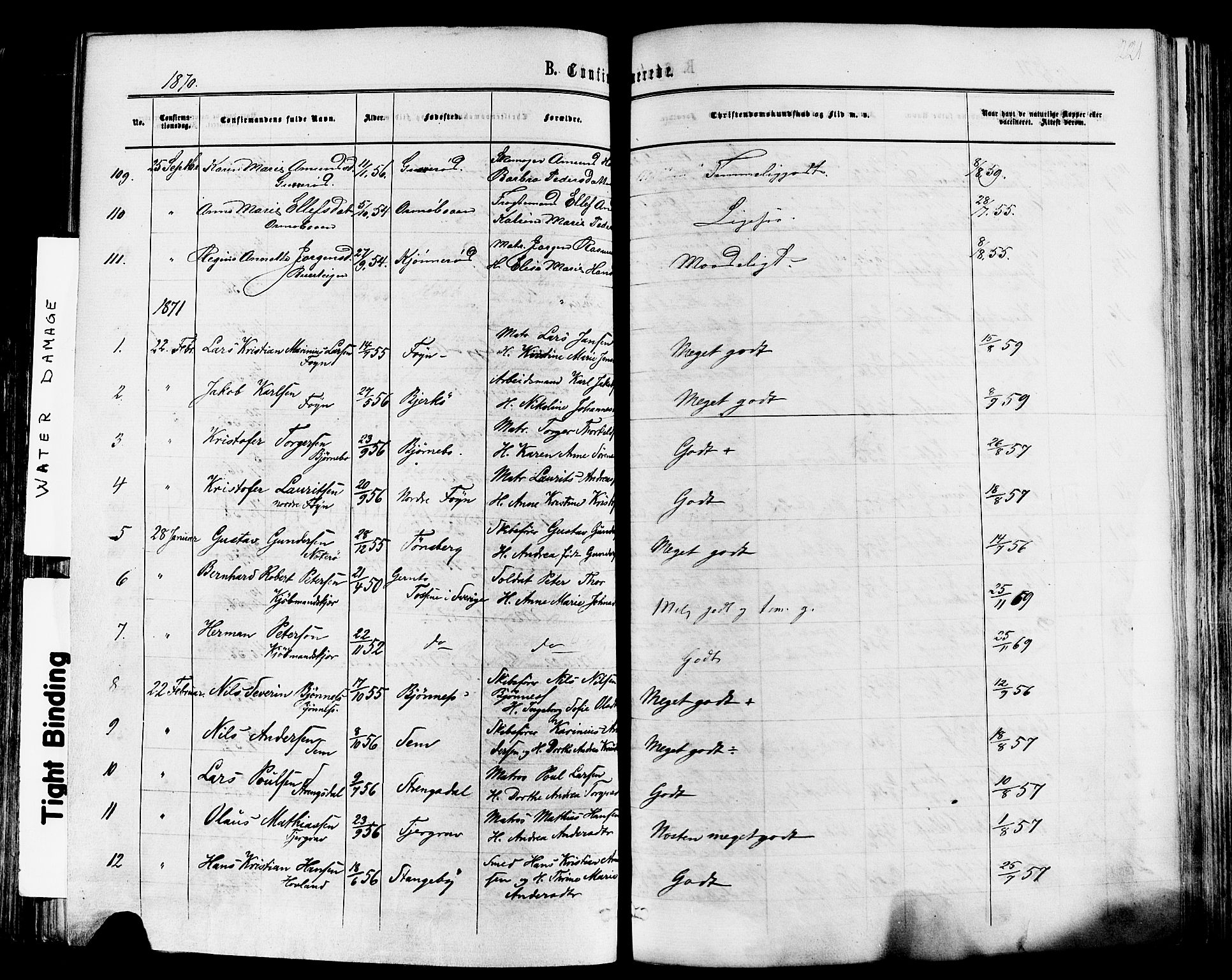 Nøtterøy kirkebøker, SAKO/A-354/F/Fa/L0007: Parish register (official) no. I 7, 1865-1877, p. 221