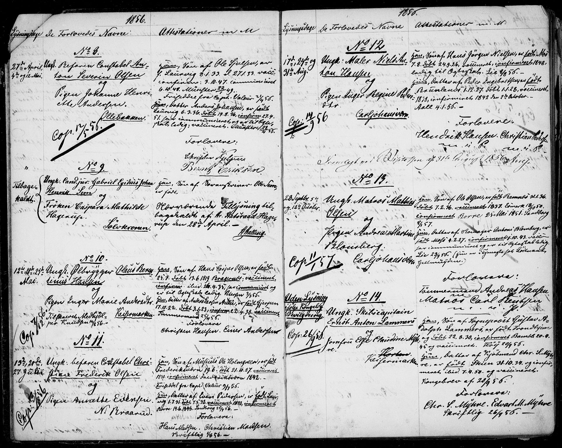 Horten kirkebøker, SAKO/A-348/H/Ha/L0001: Banns register no. 1, 1855-1881
