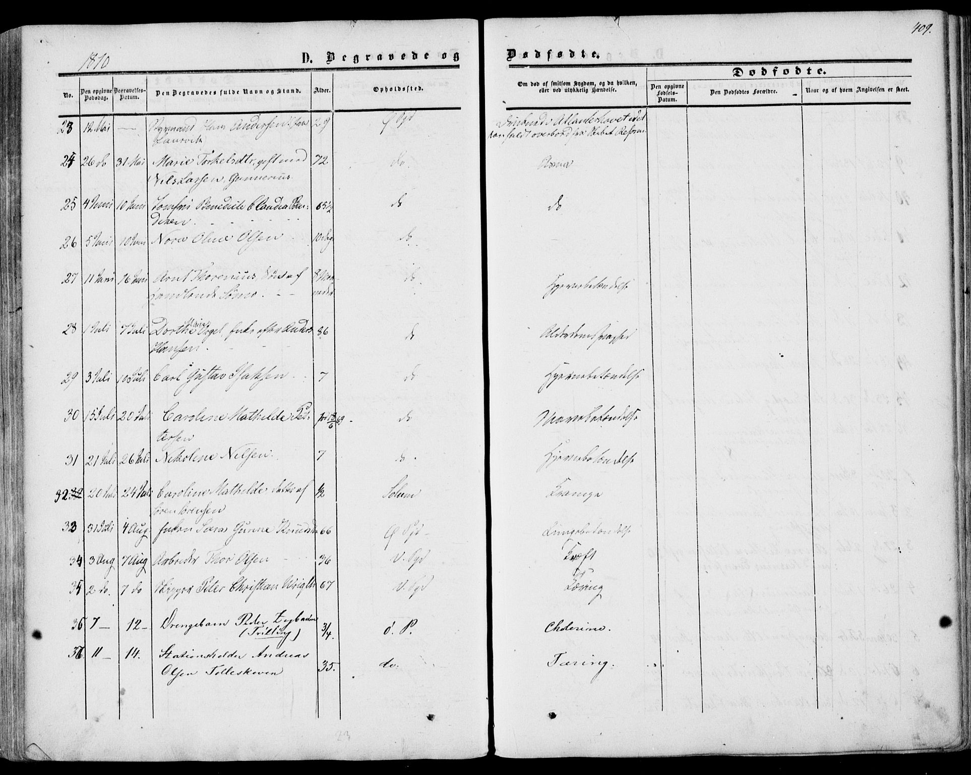 Porsgrunn kirkebøker , AV/SAKO-A-104/F/Fa/L0007: Parish register (official) no. 7, 1858-1877, p. 409