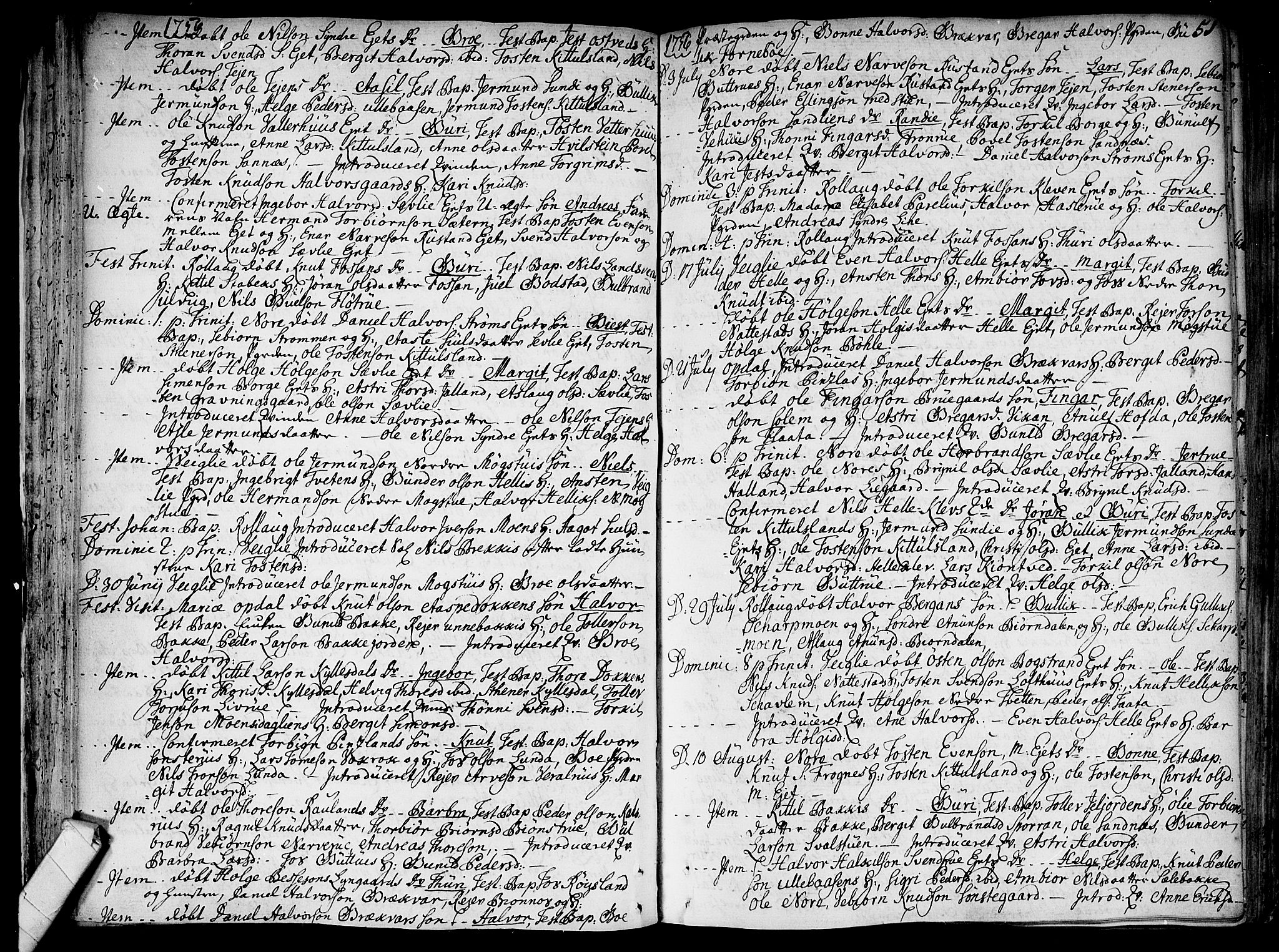 Rollag kirkebøker, SAKO/A-240/F/Fa/L0003: Parish register (official) no. I 3, 1743-1778, p. 51