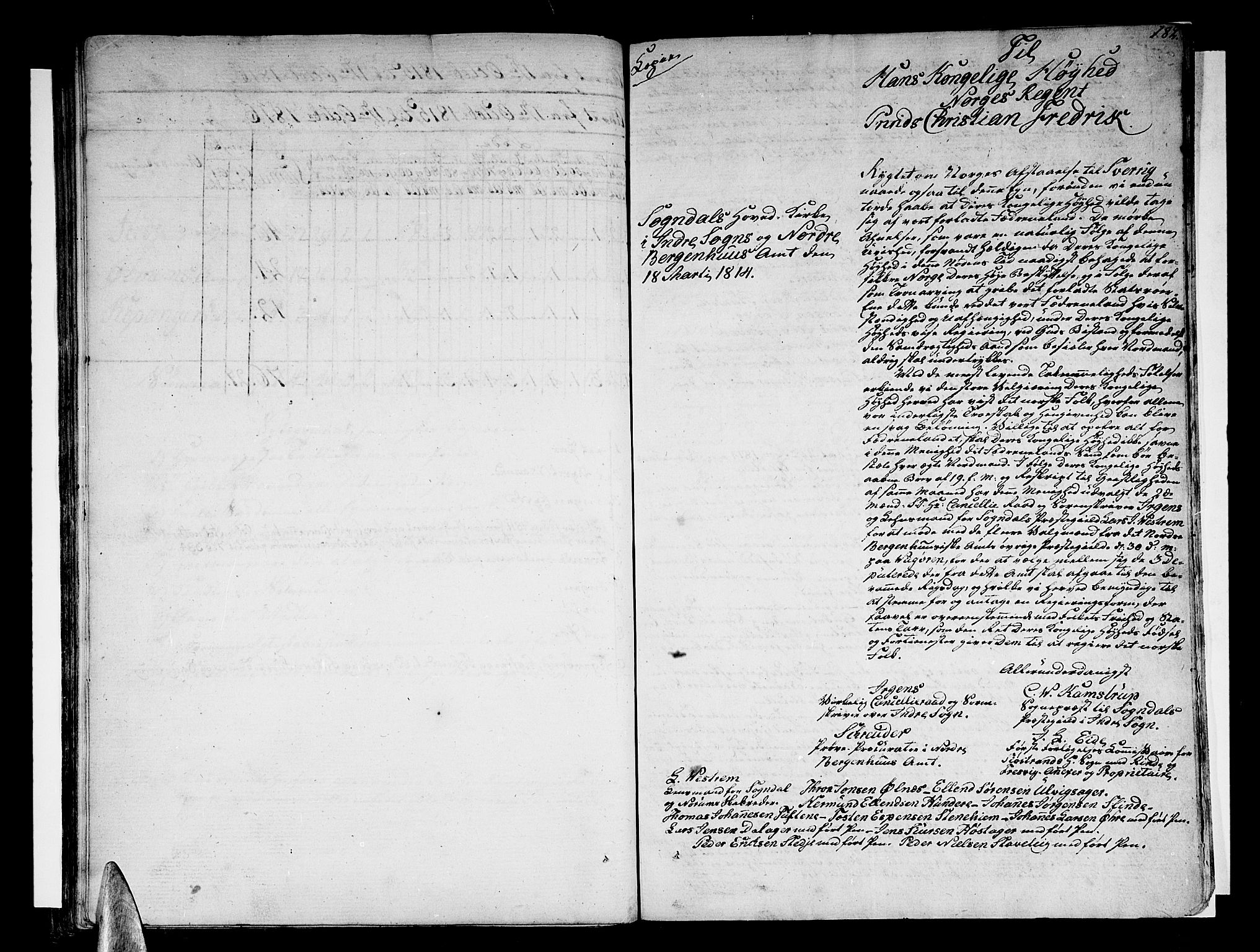 Sogndal sokneprestembete, SAB/A-81301/H/Haa/Haaa/L0009: Parish register (official) no. A 9, 1809-1821, p. 182
