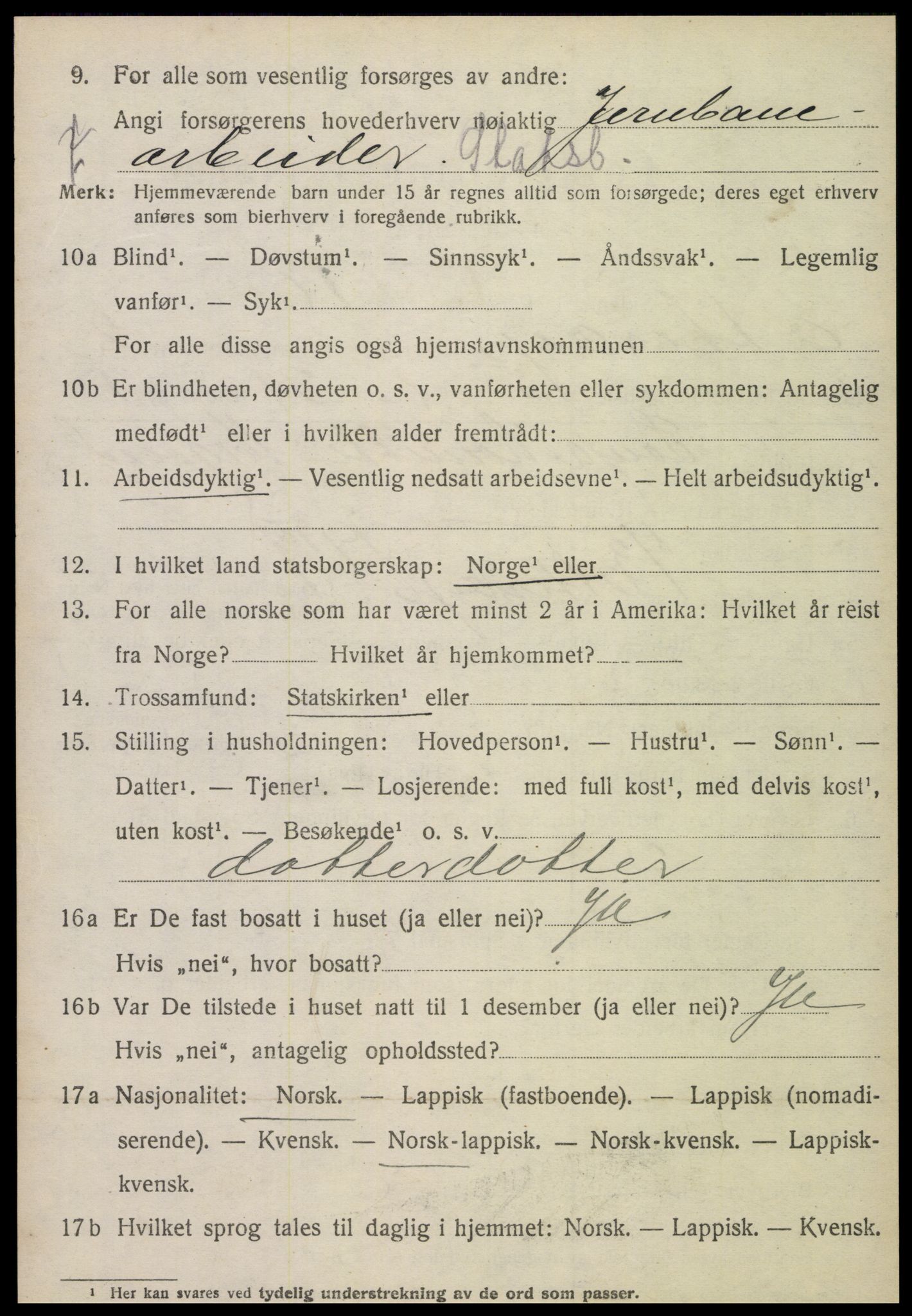 SAT, 1920 census for Otterøy, 1920, p. 1178