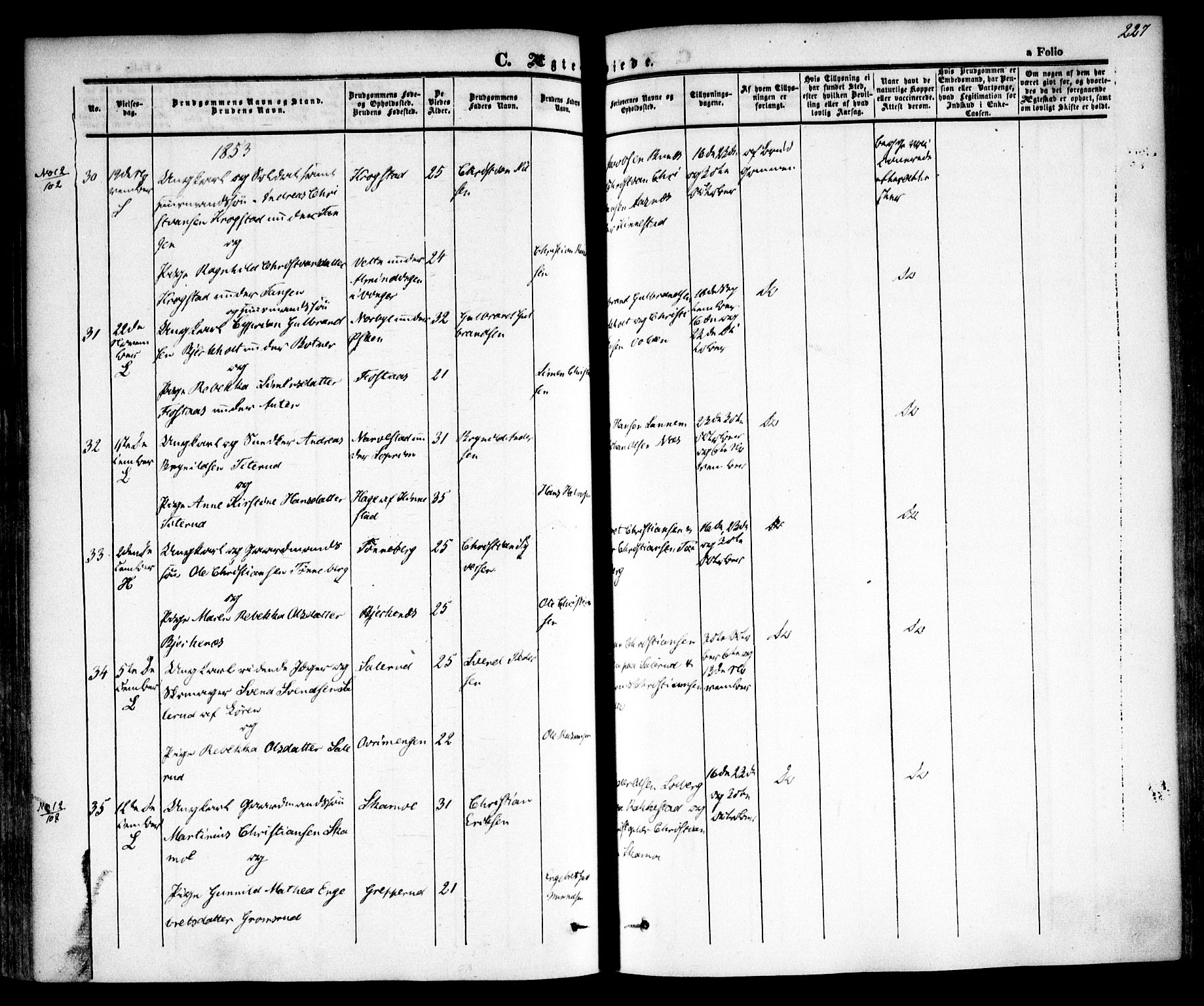 Høland prestekontor Kirkebøker, AV/SAO-A-10346a/F/Fa/L0009: Parish register (official) no. I 9, 1846-1853, p. 227