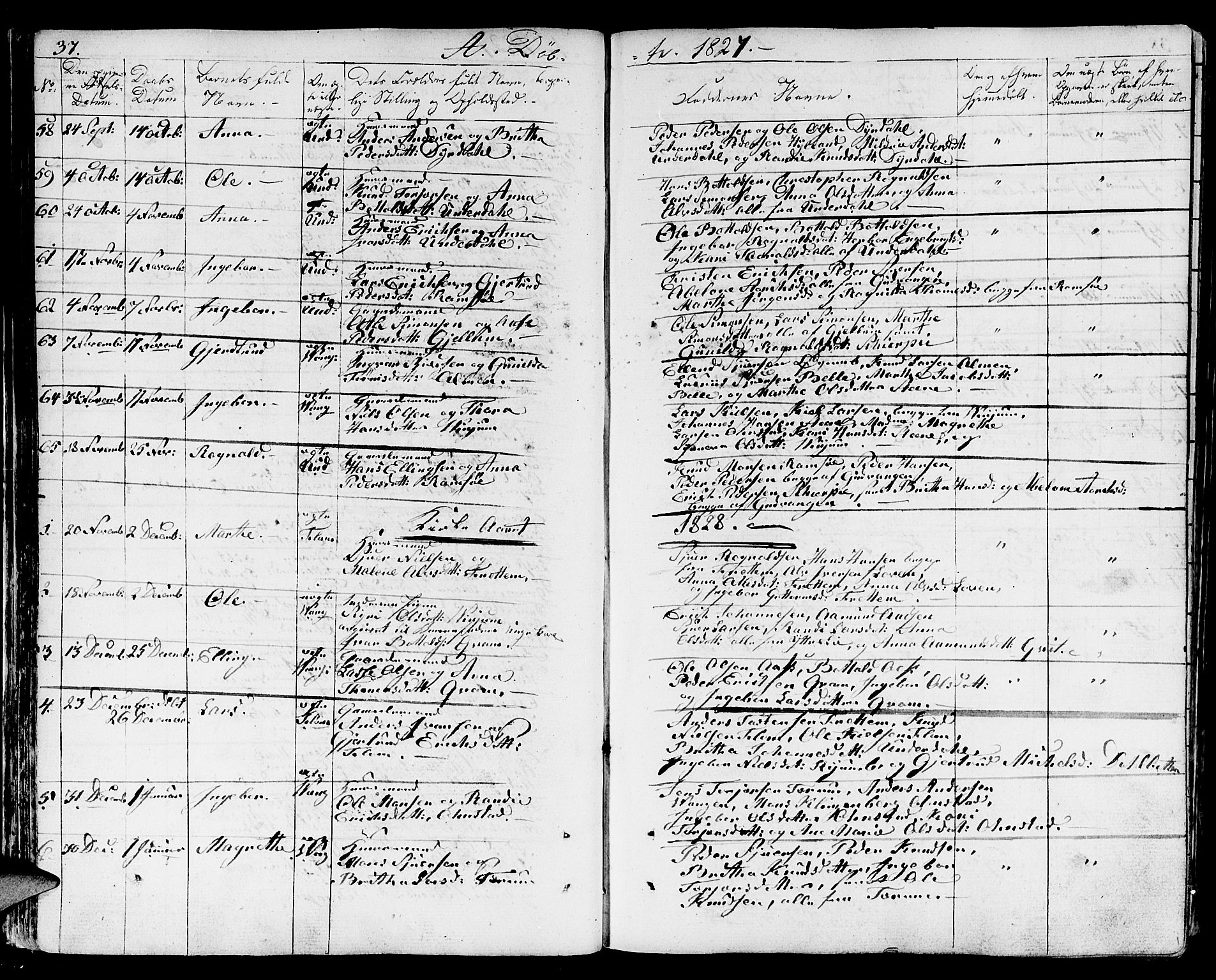 Aurland sokneprestembete, SAB/A-99937/H/Ha/Haa/L0006: Parish register (official) no. A 6, 1821-1859, p. 37
