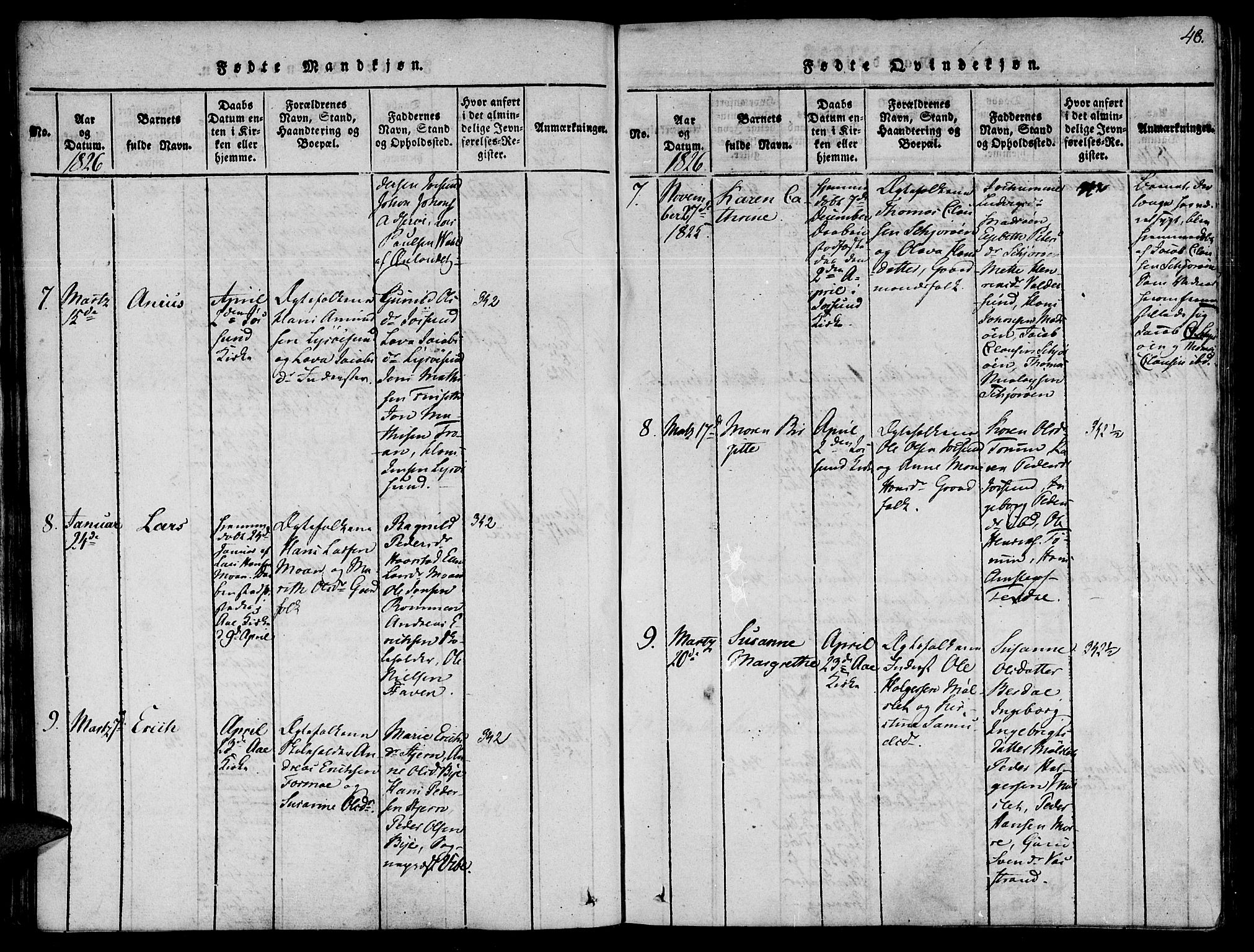 Ministerialprotokoller, klokkerbøker og fødselsregistre - Sør-Trøndelag, AV/SAT-A-1456/655/L0675: Parish register (official) no. 655A04, 1818-1830, p. 48