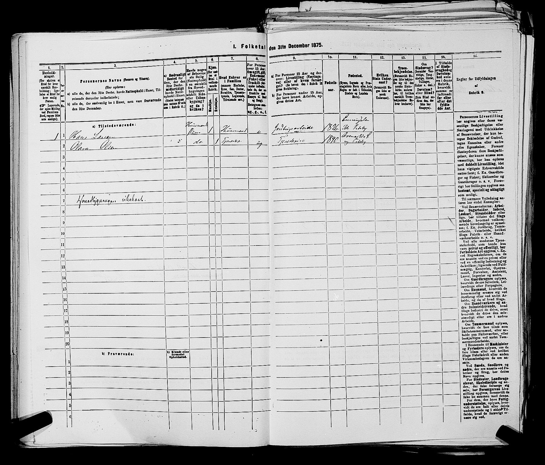 RA, 1875 census for 0116P Berg, 1875, p. 469