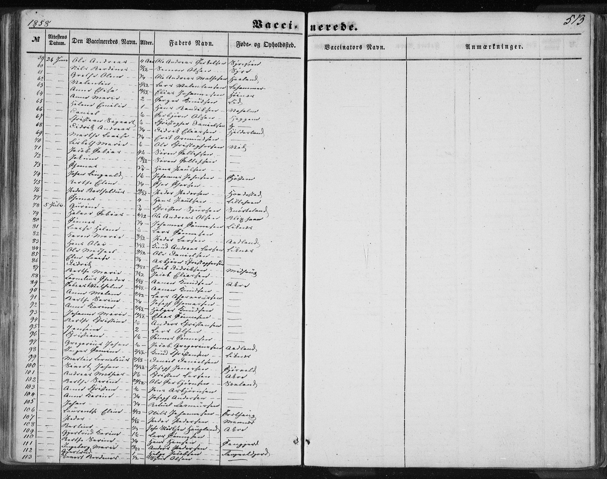 Skudenes sokneprestkontor, AV/SAST-A -101849/H/Ha/Haa/L0005: Parish register (official) no. A 3.2, 1847-1863, p. 513