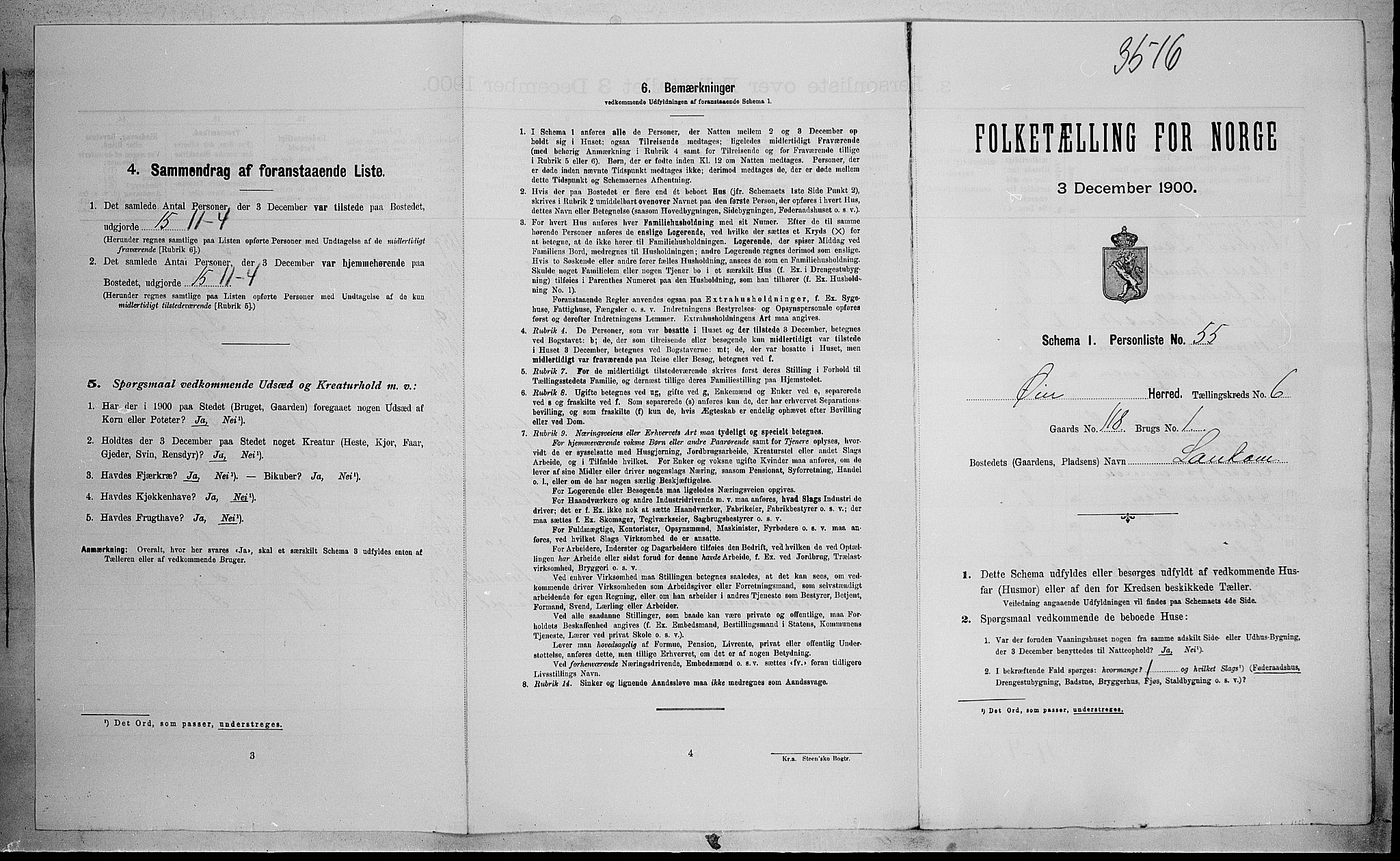 SAH, 1900 census for Øyer, 1900, p. 875