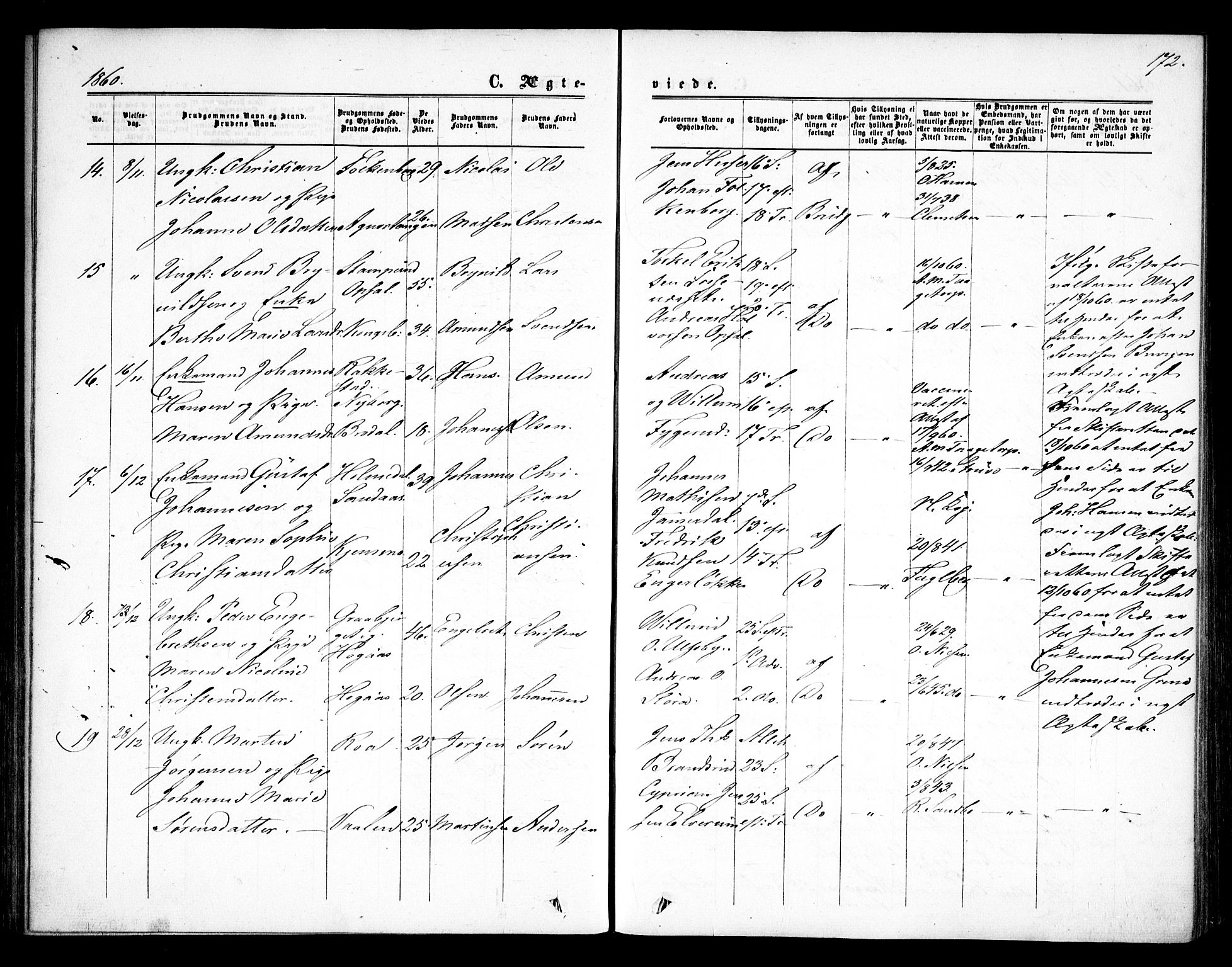 Rødenes prestekontor Kirkebøker, SAO/A-2005/F/Fa/L0007: Parish register (official) no. I 7, 1860-1869, p. 172