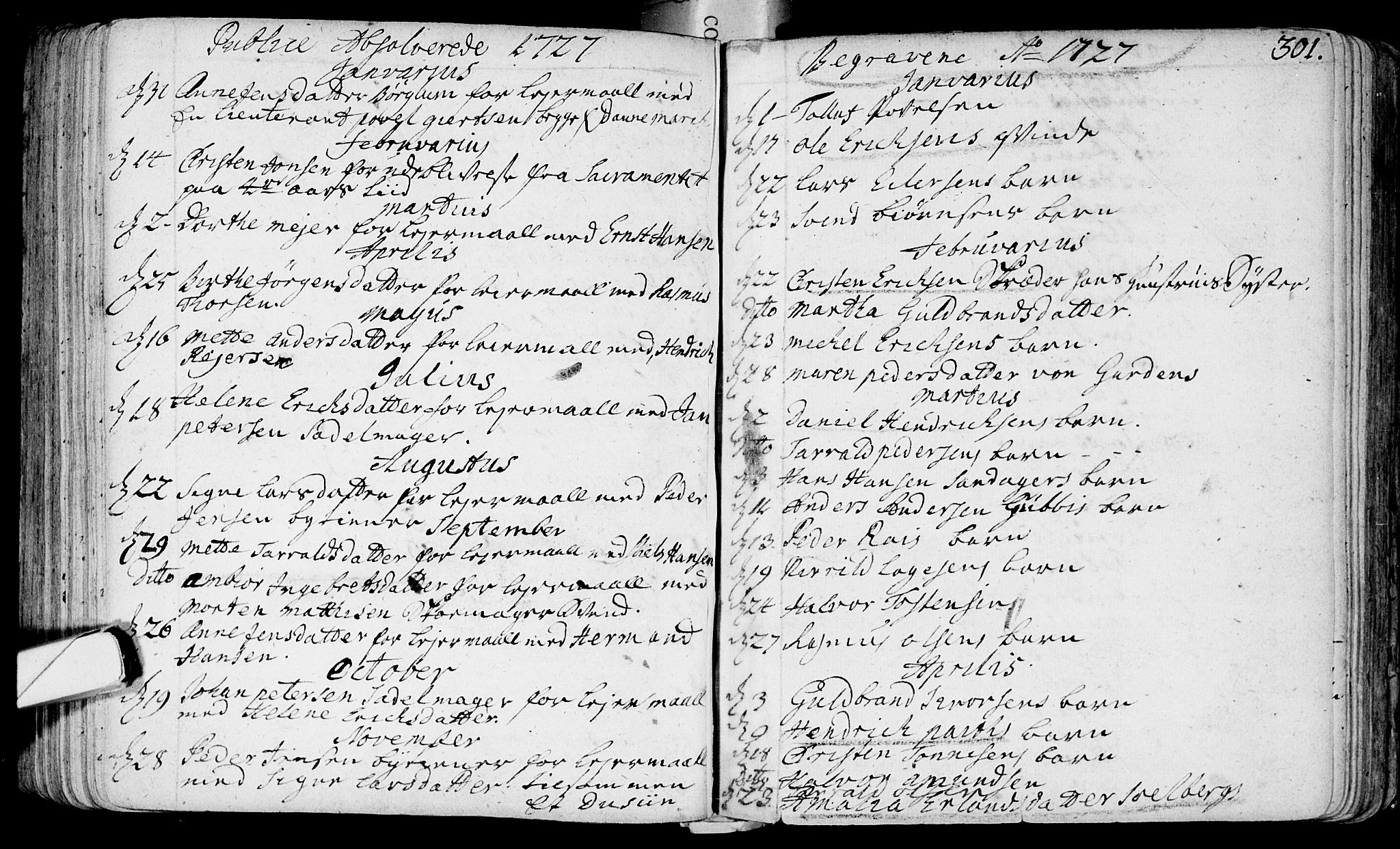 Bragernes kirkebøker, SAKO/A-6/F/Fa/L0003: Parish register (official) no. I 3, 1706-1734, p. 301