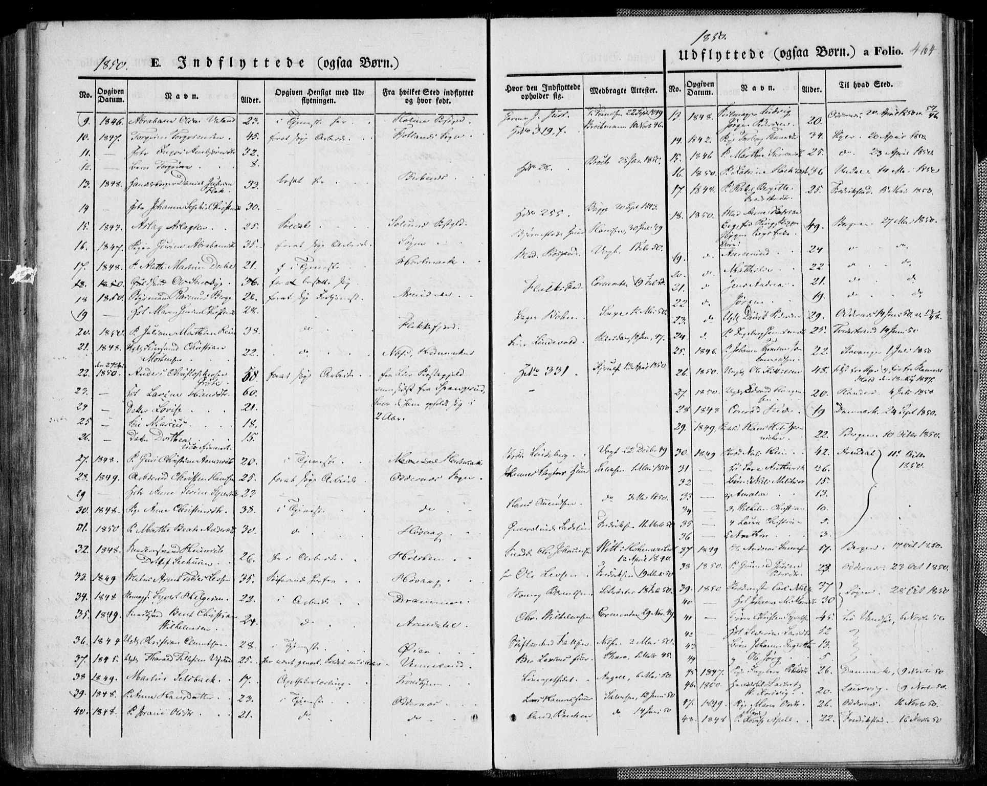 Kristiansand domprosti, AV/SAK-1112-0006/F/Fa/L0013: Parish register (official) no. A 13, 1842-1851, p. 464