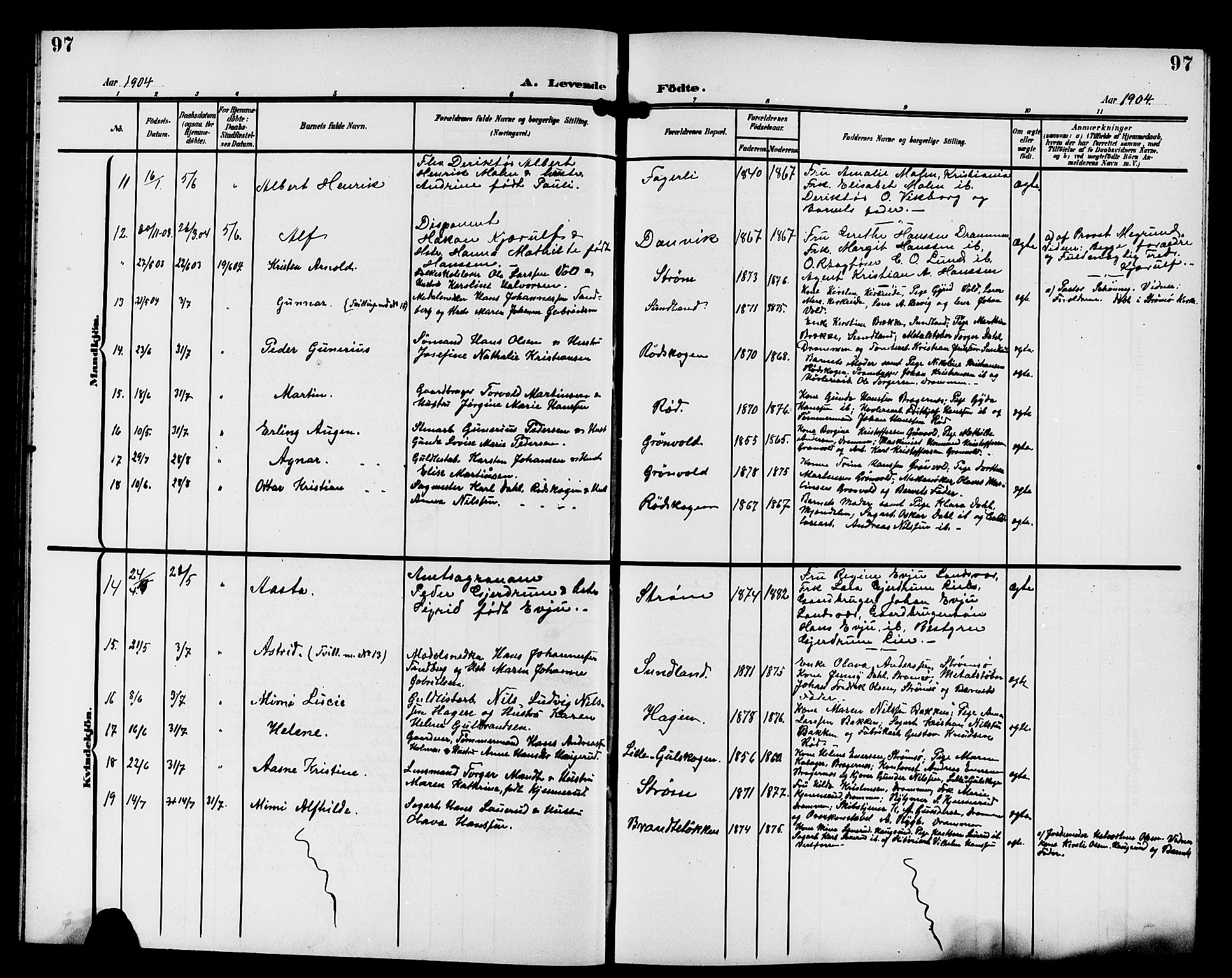 Strømsgodset kirkebøker, AV/SAKO-A-324/G/Ga/L0002: Parish register (copy) no. 2, 1885-1910, p. 97