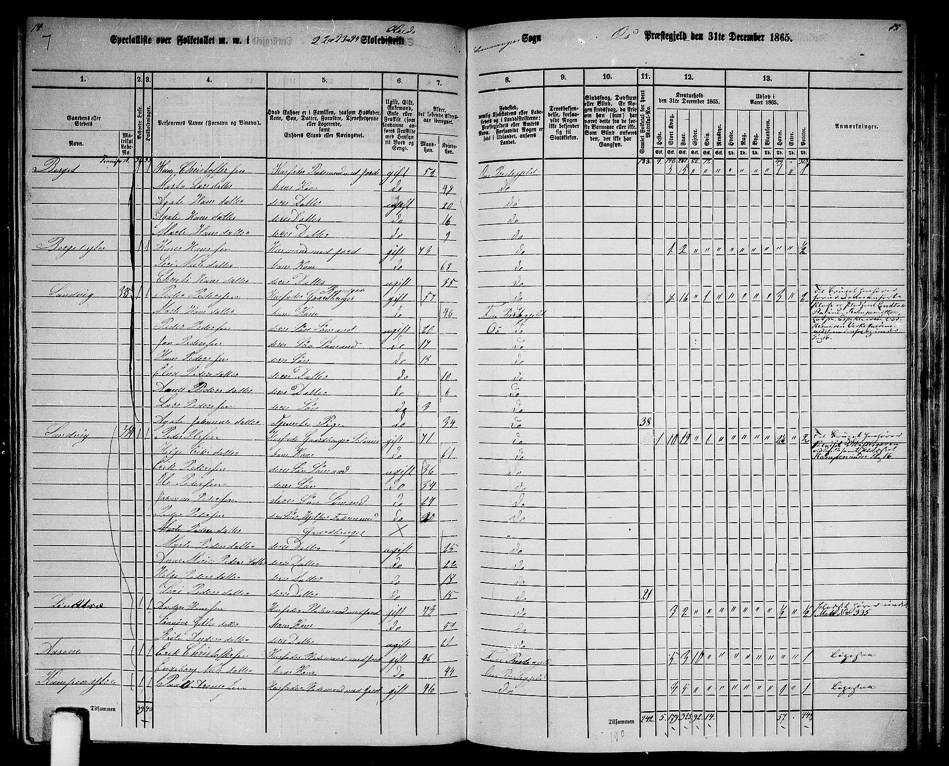 RA, 1865 census for Os, 1865, p. 144