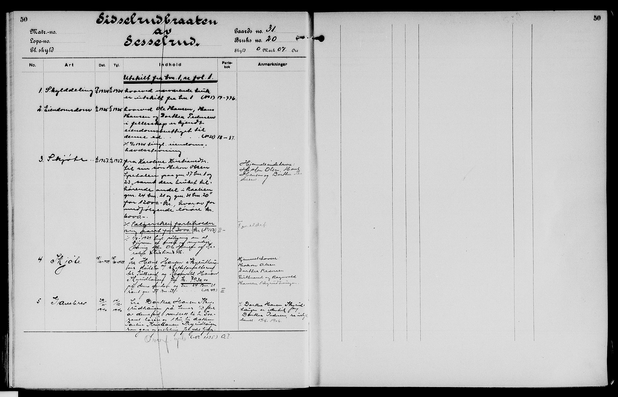 Vinger og Odal sorenskriveri, SAH/TING-022/H/Ha/Hac/Hacc/L0006: Mortgage register no. 3.6, 1923, p. 50