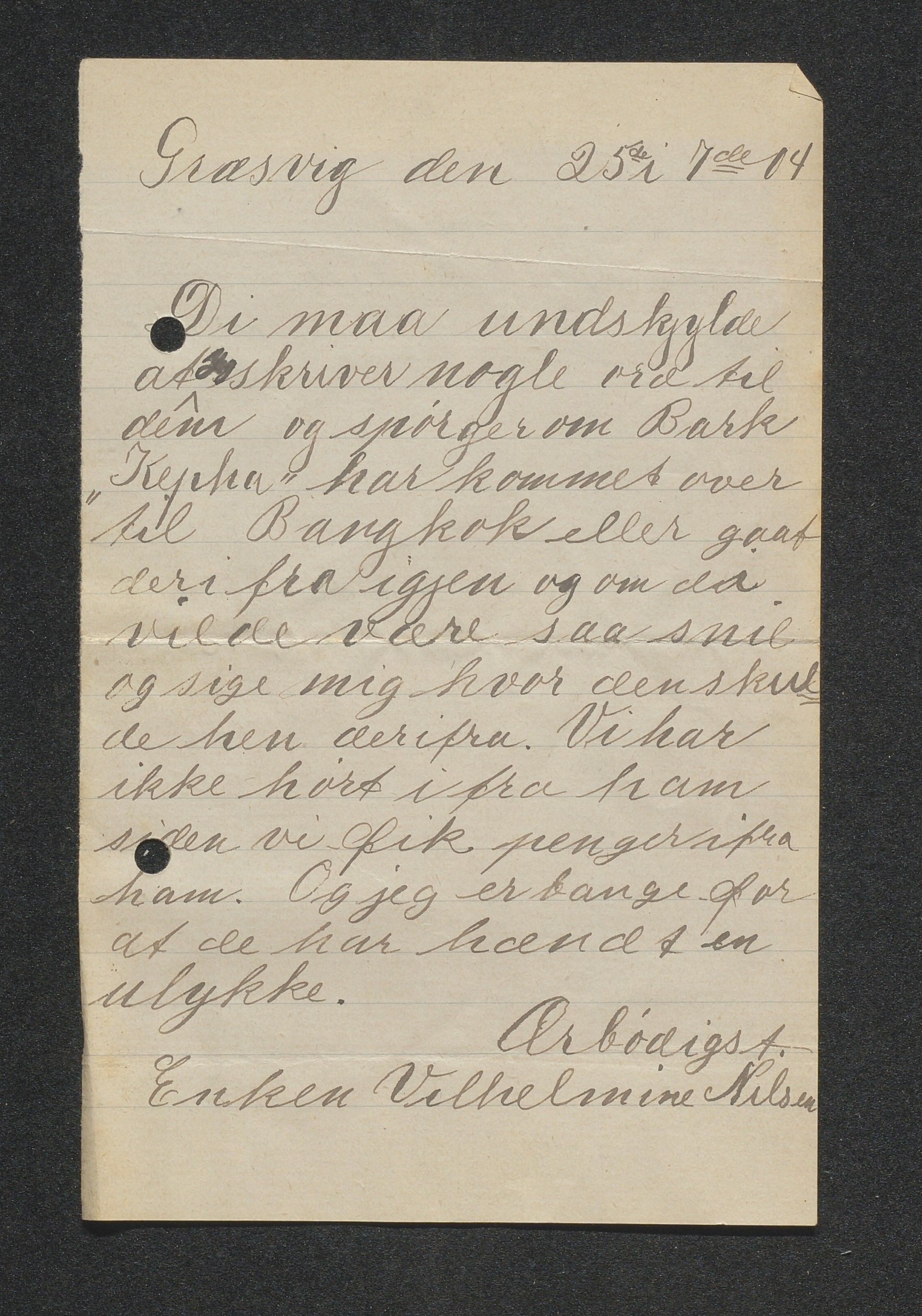 O. Terjesens rederi, AAKS/PA-2525/E/E01/L0012: Korrespondanse, 1903-1904