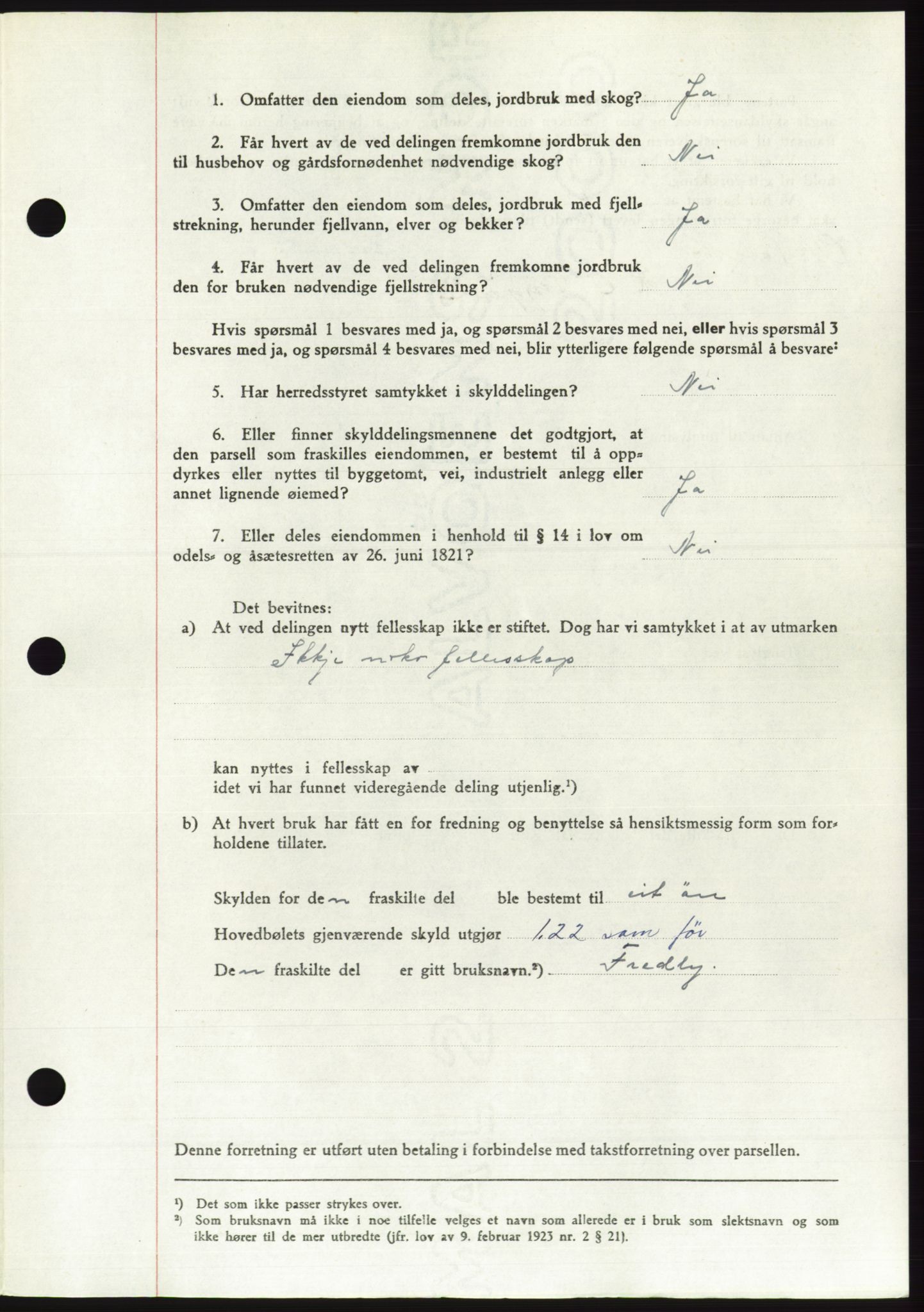 Søre Sunnmøre sorenskriveri, AV/SAT-A-4122/1/2/2C/L0084: Mortgage book no. 10A, 1949-1949, Diary no: : 759/1949