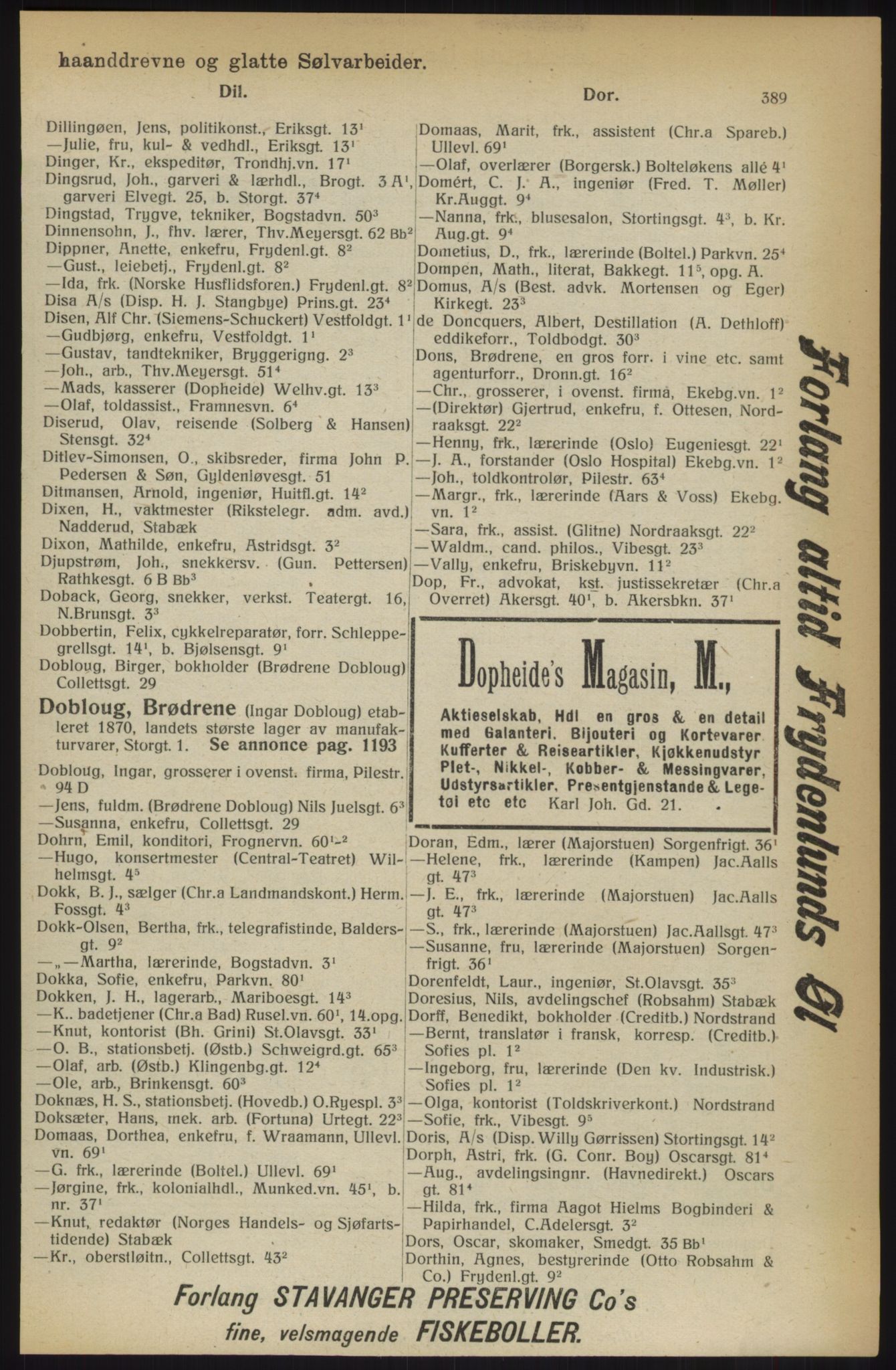 Kristiania/Oslo adressebok, PUBL/-, 1914, p. 389