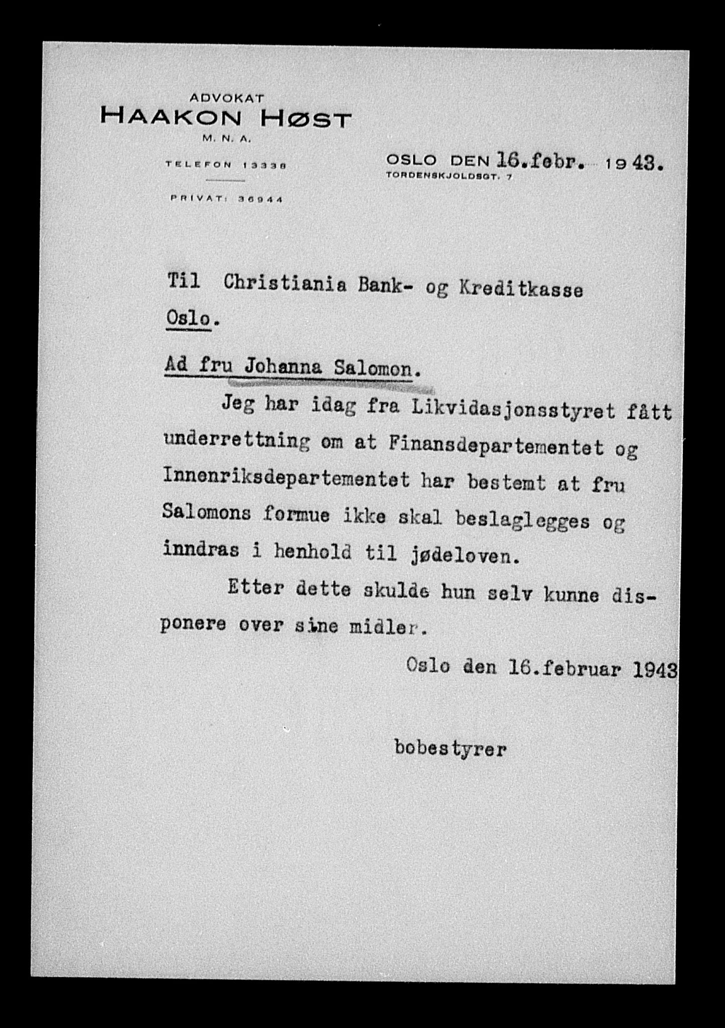 Justisdepartementet, Tilbakeføringskontoret for inndratte formuer, AV/RA-S-1564/H/Hc/Hcc/L0976: --, 1945-1947, p. 280